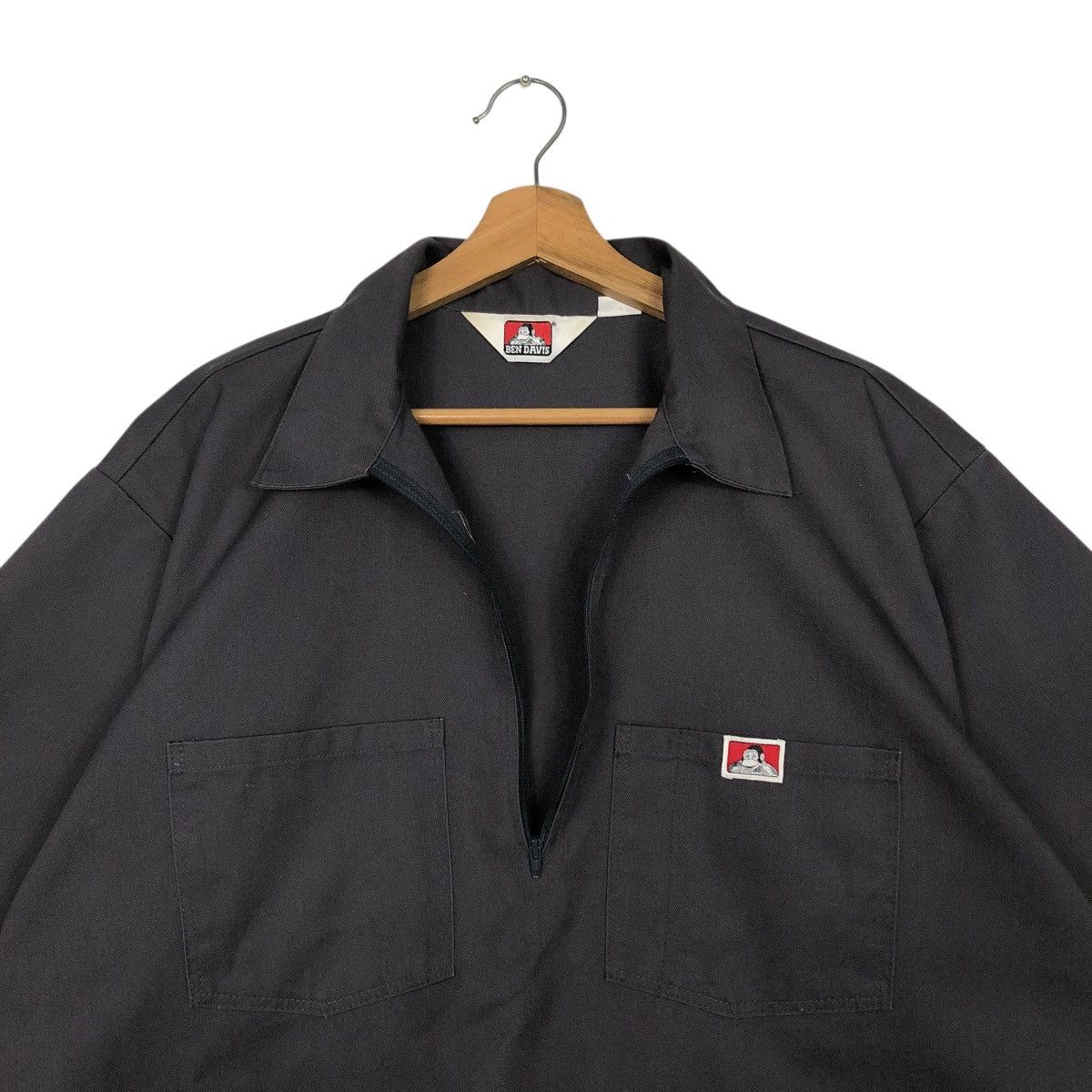 Japanese Brand 🔥HALF ZIPPER COLLAR BOWLING SHIRT BEN DAVIS SMALL LOGO Size US XL / EU 56 / 4 - 14 Thumbnail