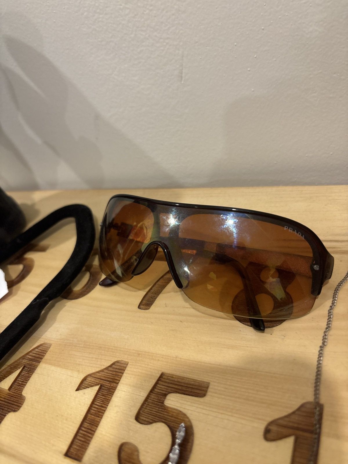 Prada Prada shield aviator shades vintage Size ONE SIZE - 13 Thumbnail
