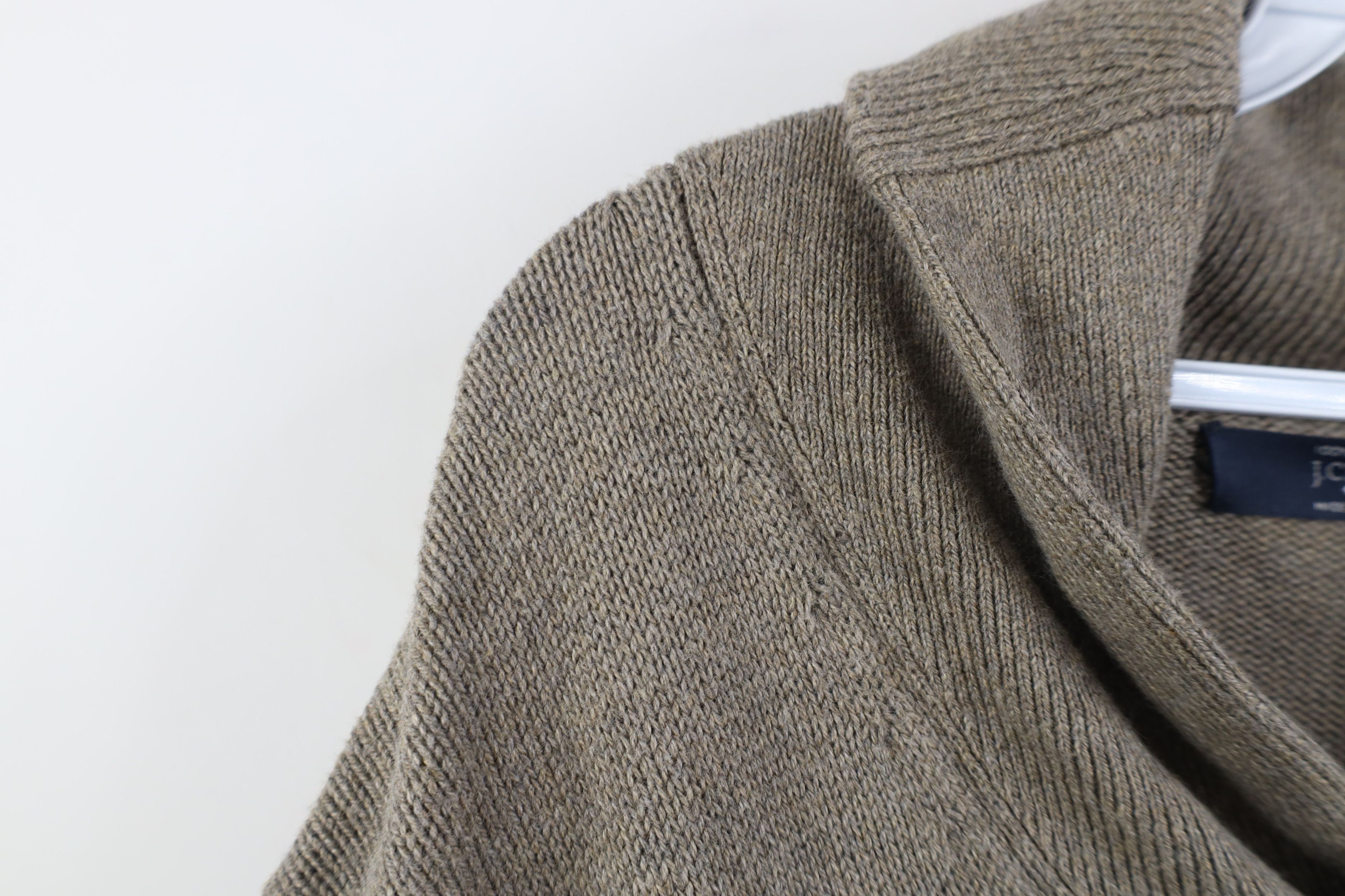 J.Crew J Crew Cotton Ribbed Knit Toggle Button Shawl Sweater Beige Size US L / EU 52-54 / 3 - 8 Thumbnail