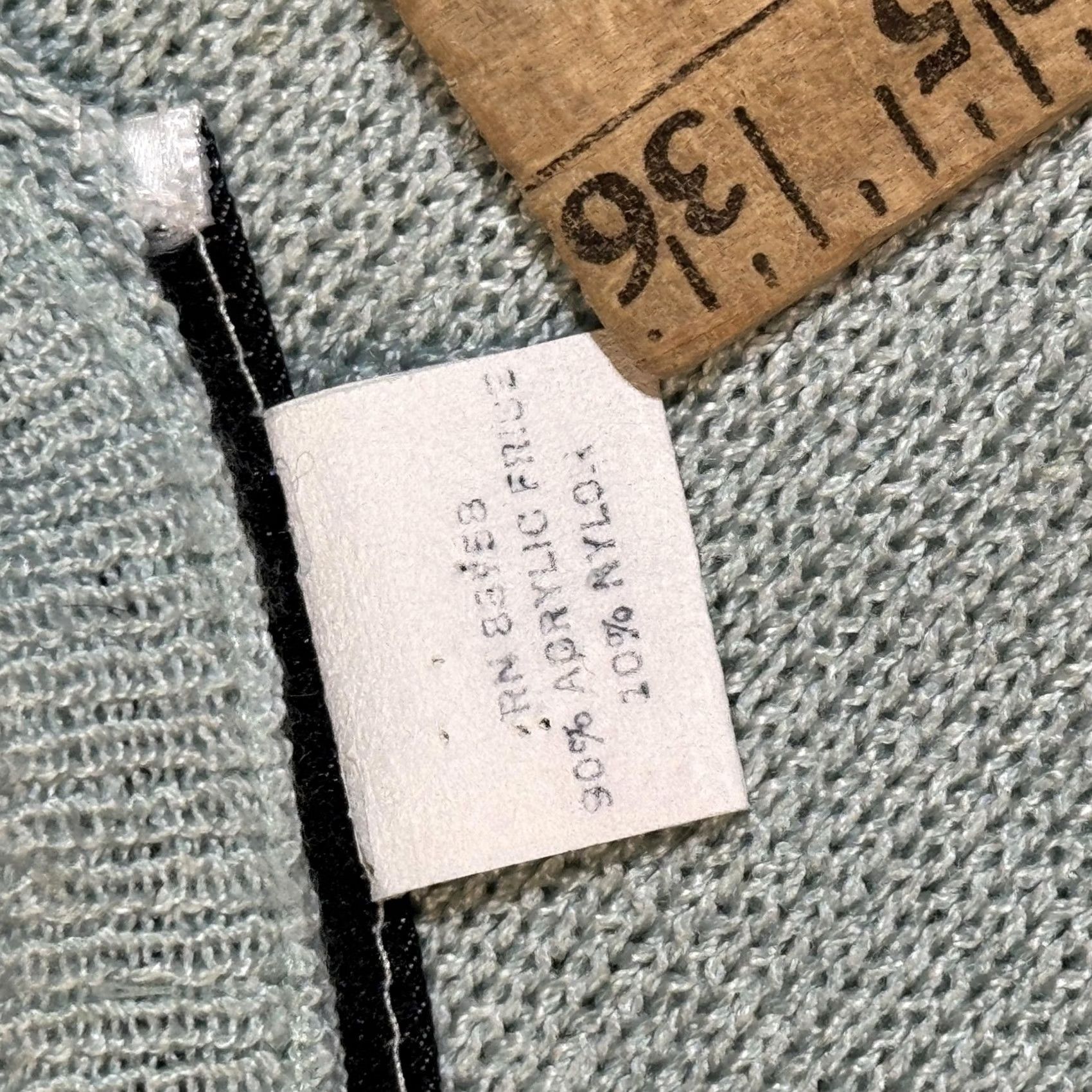 Vintage VINTAGE San Remo Sweater Womens Large Knit Short Sleeve Black Trim 90s Pullover Reasonable Green/Light Blue Size L / US 10 / IT 46 - 5 Thumbnail