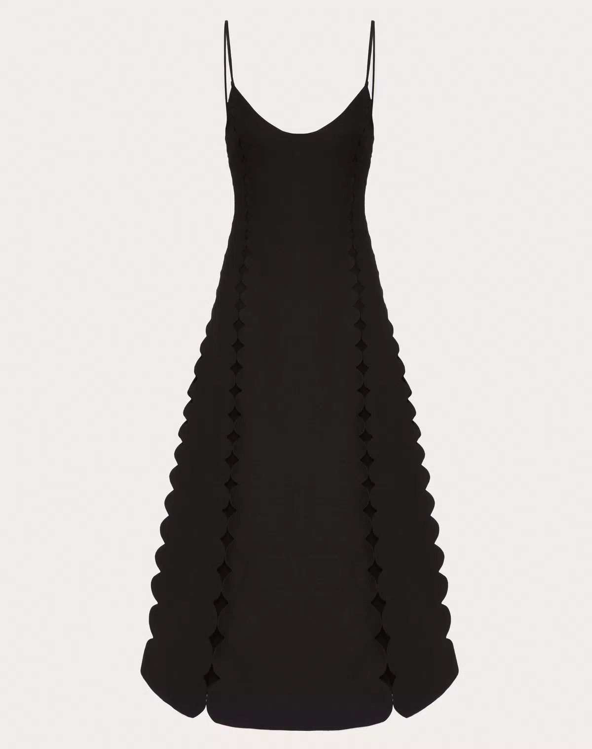 Valentino o1s1wg110426 Crepe Couture Embroidered Midi Dress in Nero Size XL / US 12-14 / IT 48-50 - 1 Thumbnail