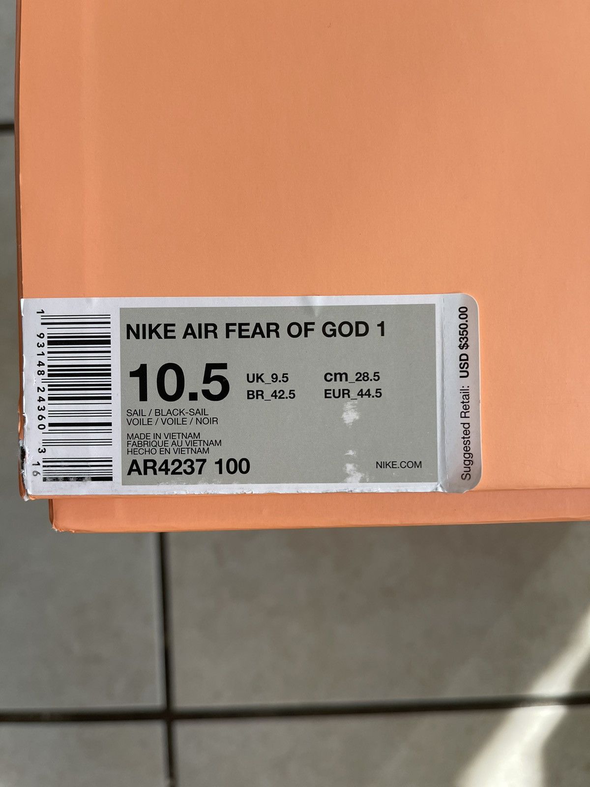Fear of God × Nike NIKE AIR FEAR OF GOD 1 Size US 10.5 / EU 43-44 - 9 Thumbnail
