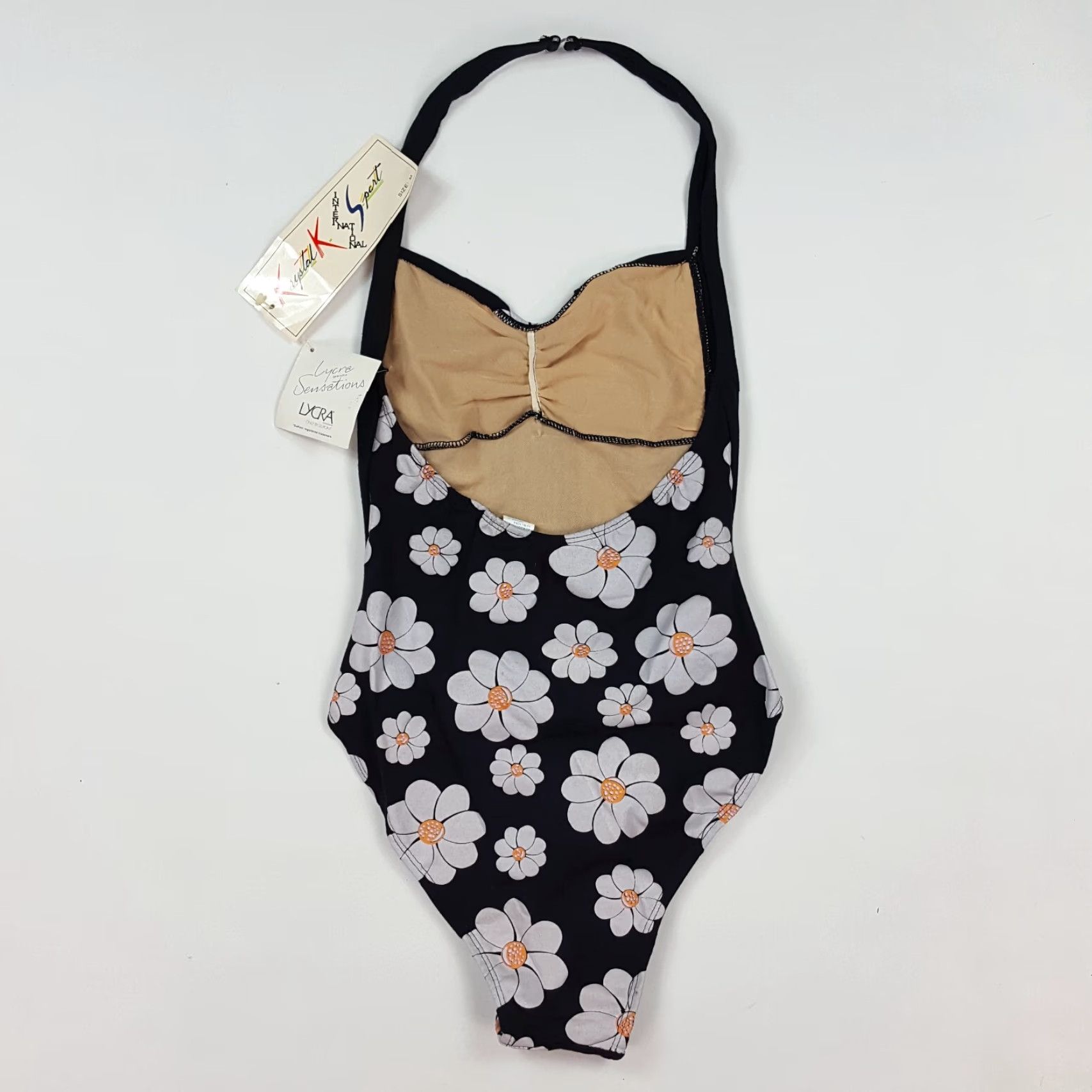 Sunflower VINTAGE Krystal K International Sunflower Halter One Piece Bikini Women M Black Floral 80s Beach Retro Hippie Flower Top Size M / US 6-8 / IT 42-44 - 7 Thumbnail