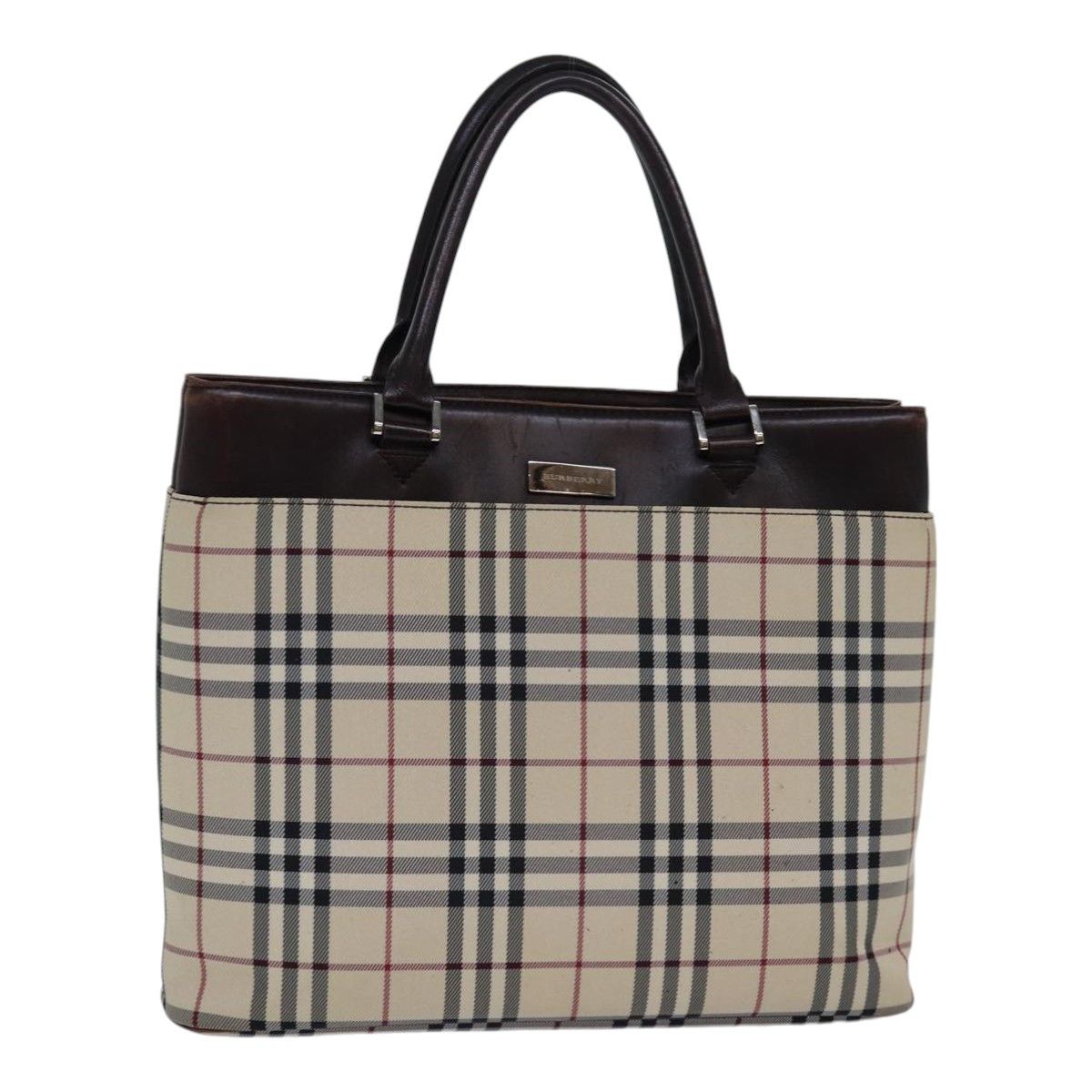 Burberry Nova Check Beige Synthetic Handbag (Pre-Owned) Size ONE SIZE - 1 Thumbnail