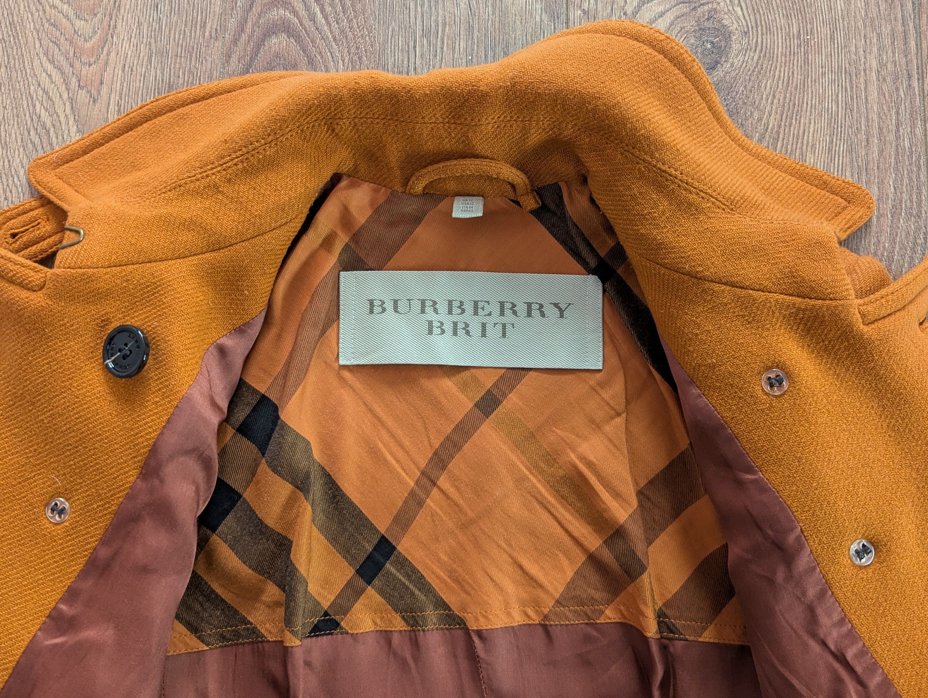 Burberry BURBERRY BRIT Women's Wool Coat Orangre Luxury Brand Size M / US 6-8 / IT 42-44 - 13 Thumbnail