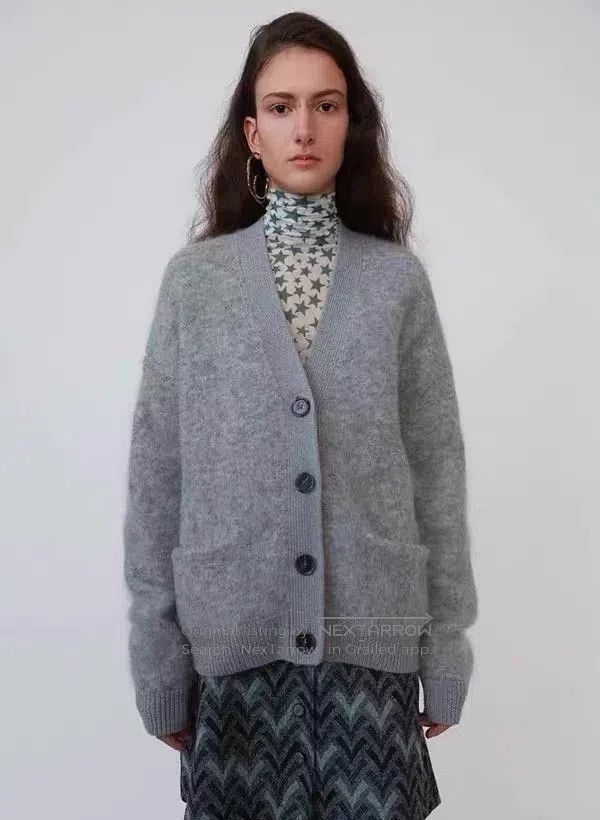 Acne Studios Acne Studios Mohair Open-Front Sweater, Grey Size XXS / US 00 / IT 34 - 3 Thumbnail
