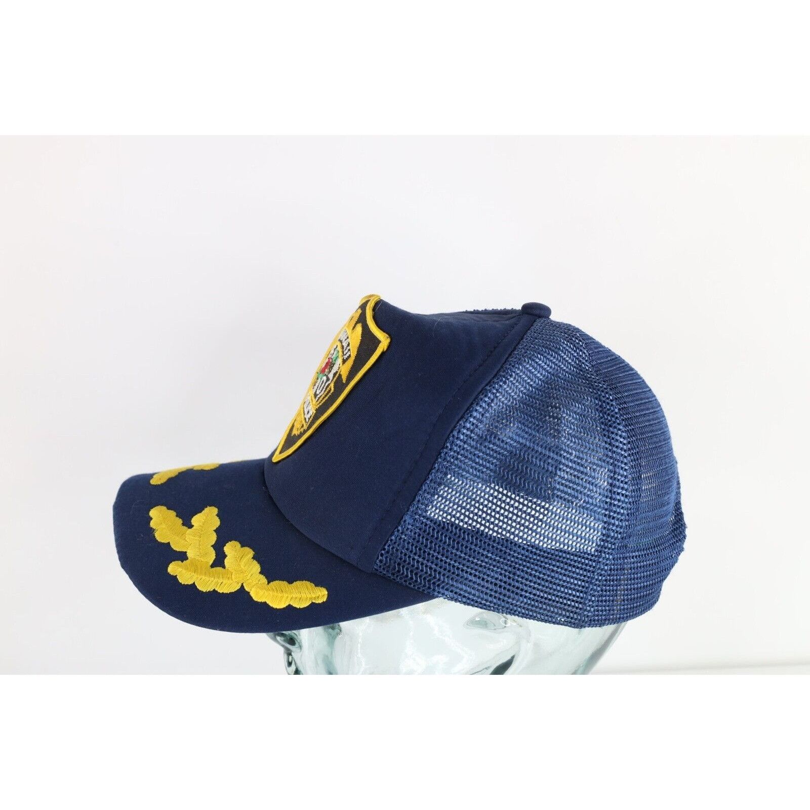 Vintage Vintage 80s Gold Leaf Hawaii Police 50 Trucker Hat Size ONE SIZE - 5 Thumbnail