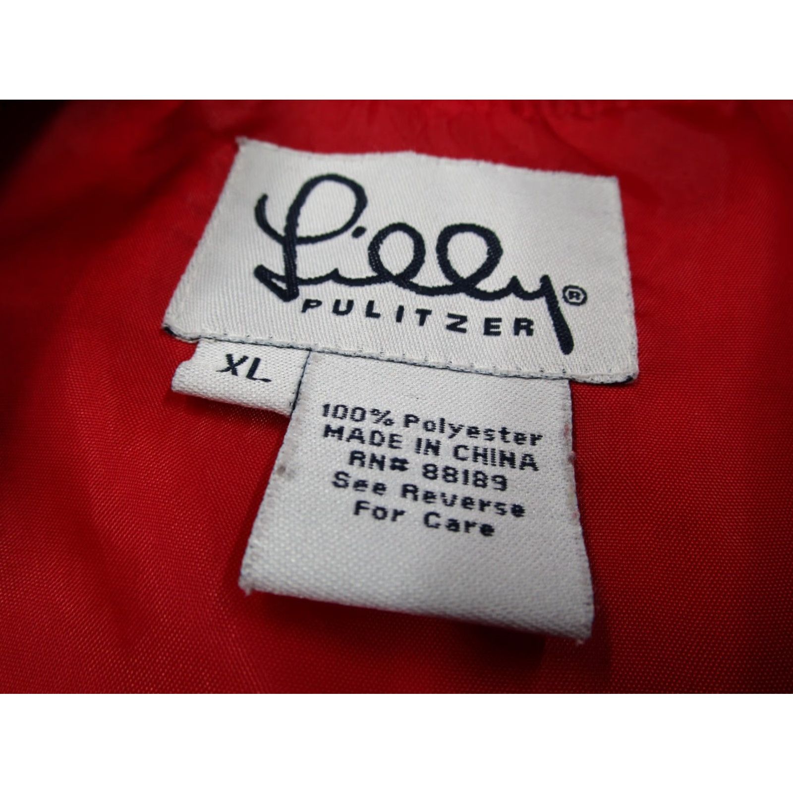Lilly Pulitzer Lilly Pulitzer Vest Women Extra Large Red Quilted Full Zip Puffer Travel Golf Size L / US 10 / IT 46 - 3 Thumbnail