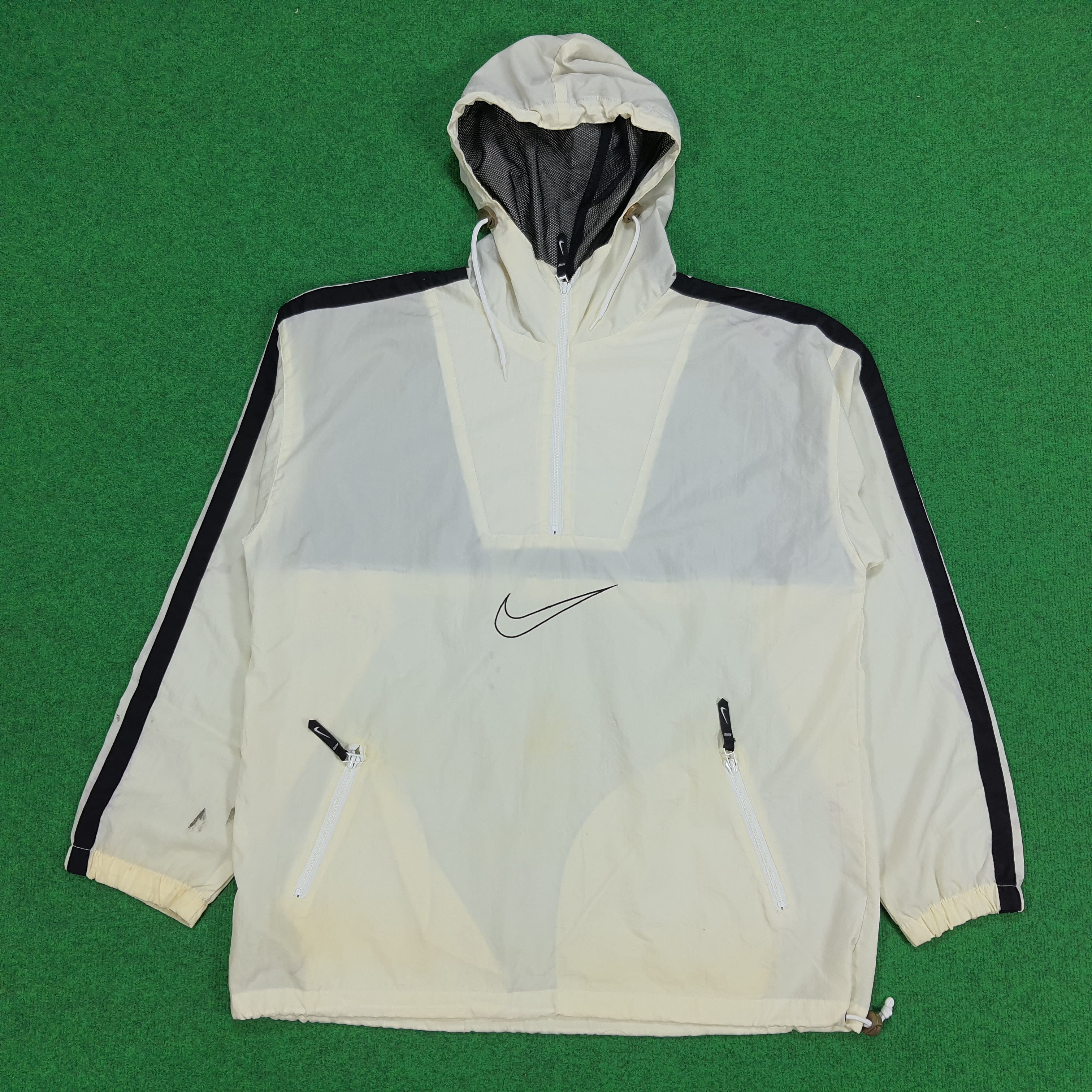 Japanese Brand × Nike × Vintage Vintage Nike Center Windbreaker Hoodie Jacket Size US XL / EU 56 / 4 - 1 Thumbnail