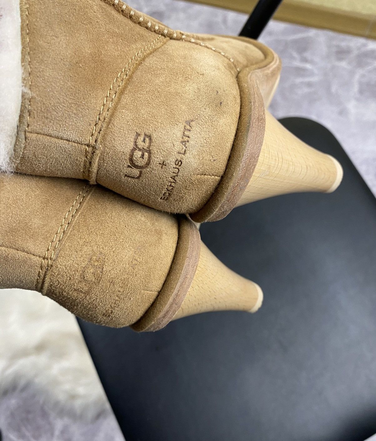 Eckhaus Latta Ugg X Eckhaus Latta Beige Square Toe Heel Boots Size: 37 Size US 7 / IT 37 - 8 Thumbnail