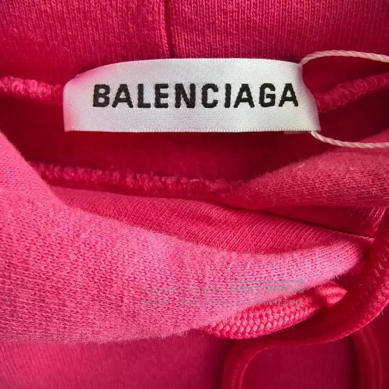 Balenciaga Balenciaga Pink Chest Logo Hooded Sweatshirt Size US L / EU 52-54 / 3 - 3 Thumbnail