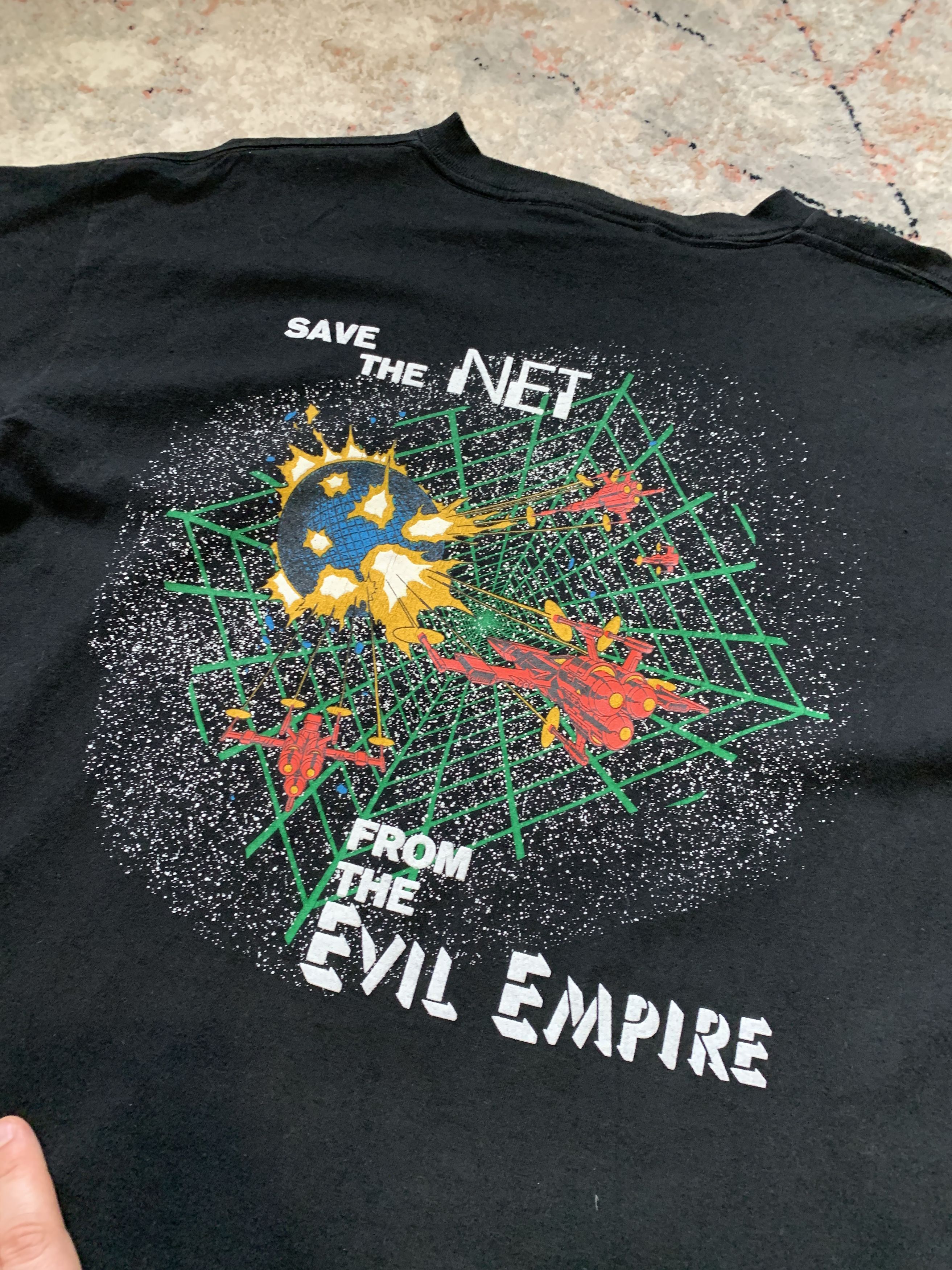 Vintage Vintage Save The NET From The Evil Empire Tee Size US XL / EU 56 / 4 - 5 Thumbnail