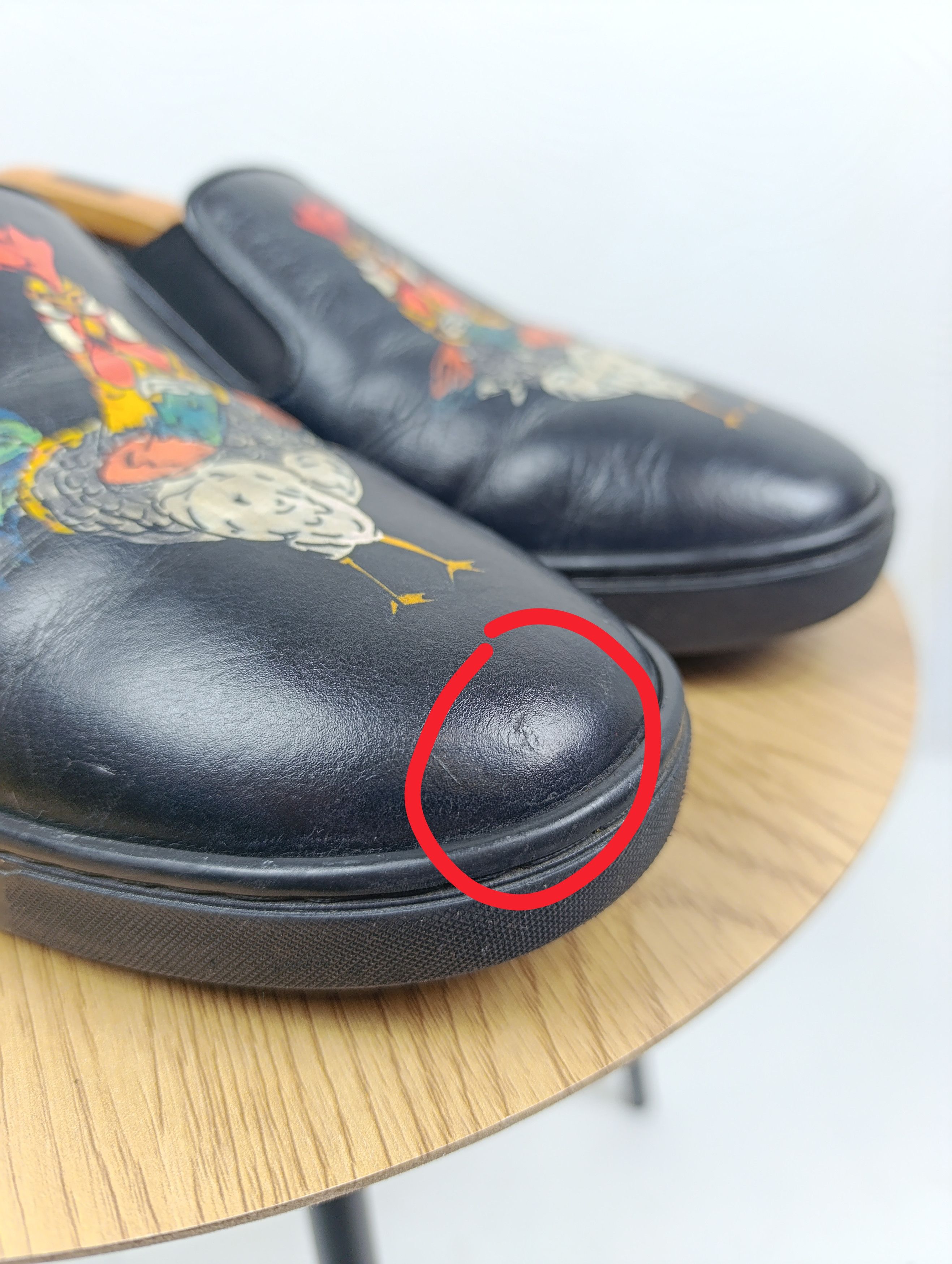 Dolce & Gabbana DOLCE GABBANA COCKEREL PRINT LEATHER SLIP-ON Size US 8 / EU 41 - 4 Thumbnail