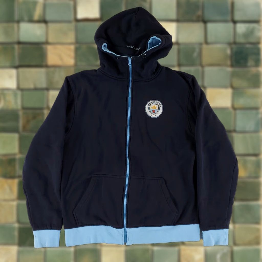 Vintage Manchester City Full Zip Hoodie Sweatshirt Cityzens Mens L Blue Size US L / EU 52-54 / 3 - 1 Thumbnail