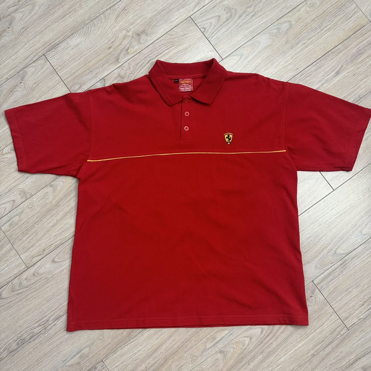 Ferrari Vintage 1999 Ferrari Michael Schumacher Small Logo Polo Tee Size US XXL / EU 58 / 5 - 3 Thumbnail