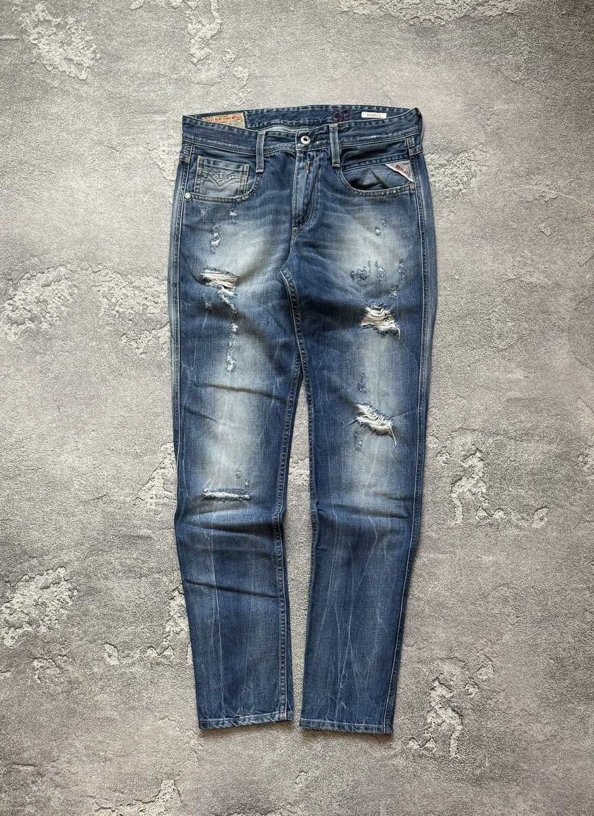 Replay × Vintage Replay 30/32 anbass Distressed denim pant trouser Jean chino Size US 30 / EU 46 - 5 Thumbnail