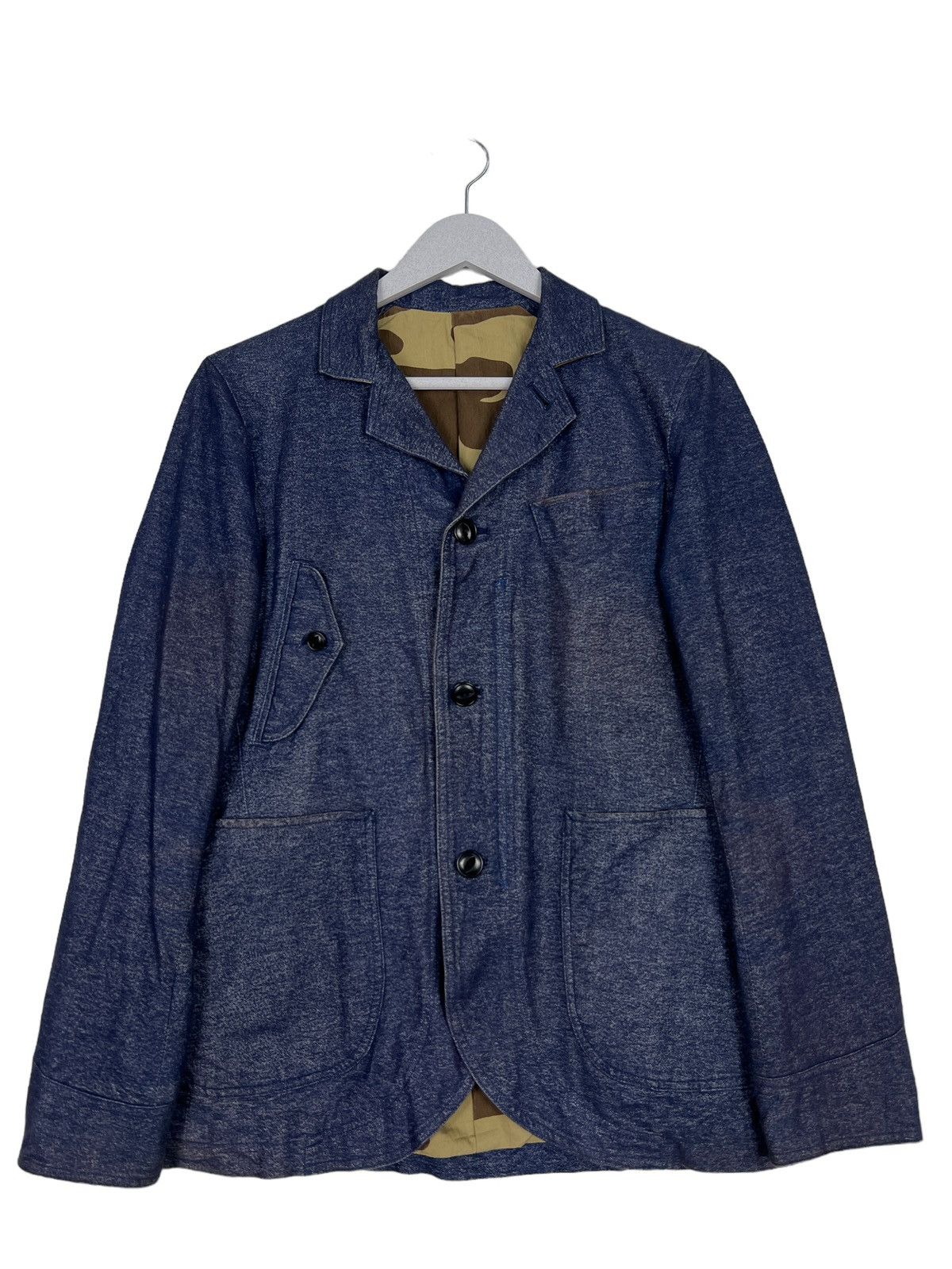 Indigo 🔥 HYPERION INDIGO BLUE CAMO LINING CHORE JACKET MADE MADE Size US S / EU 44-46 / 1 - 2 Thumbnail