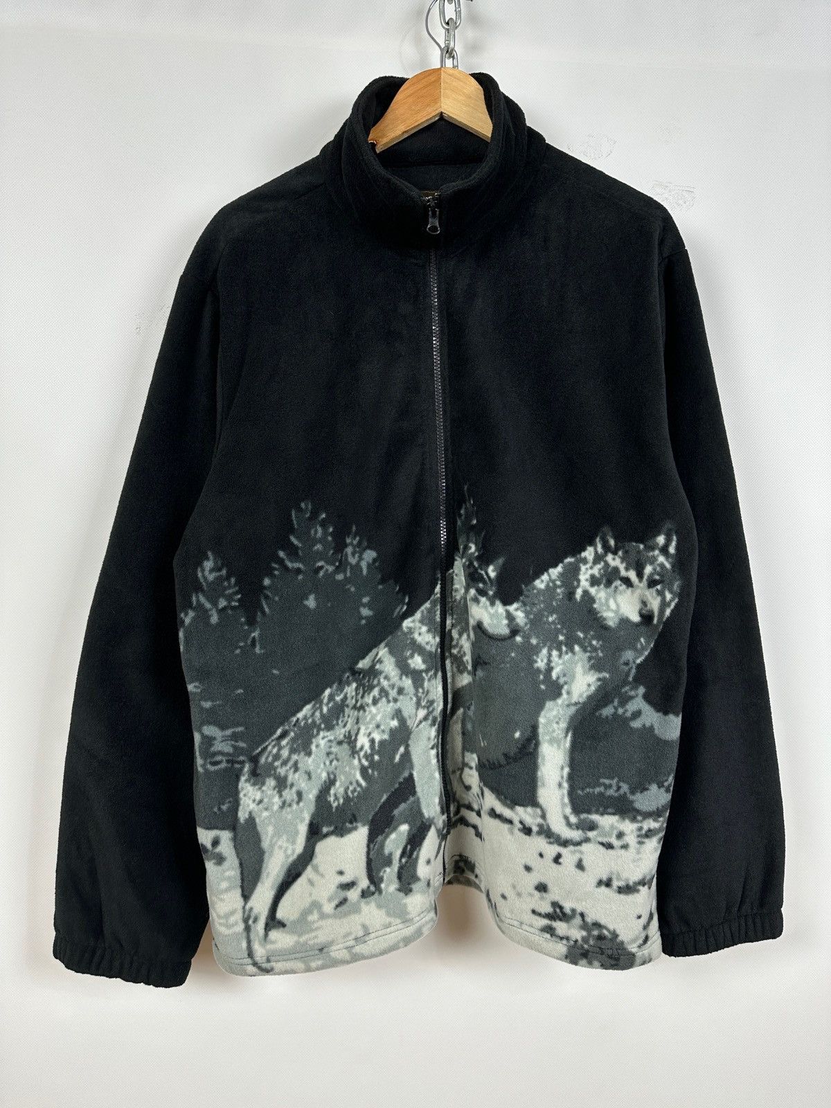 Native Vintage Wolfs Fluffy Fleece All Over Print Jacket Size US XL / EU 56 / 4 - 4 Thumbnail