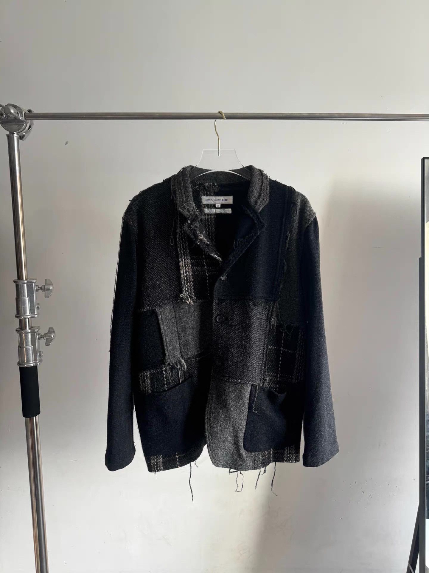 Comme des Garcons COMME des GARÇONS SHIRT Patchwork Boro Wool Blazer Q17 Size 48R - 1 Thumbnail