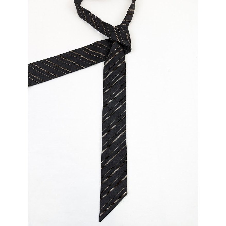Saint Laurent Paris o1rshd1 Q:2 / Size: OS / Scarf Noeud Lavallie in Black/Gold Size ONE SIZE - 11 Thumbnail