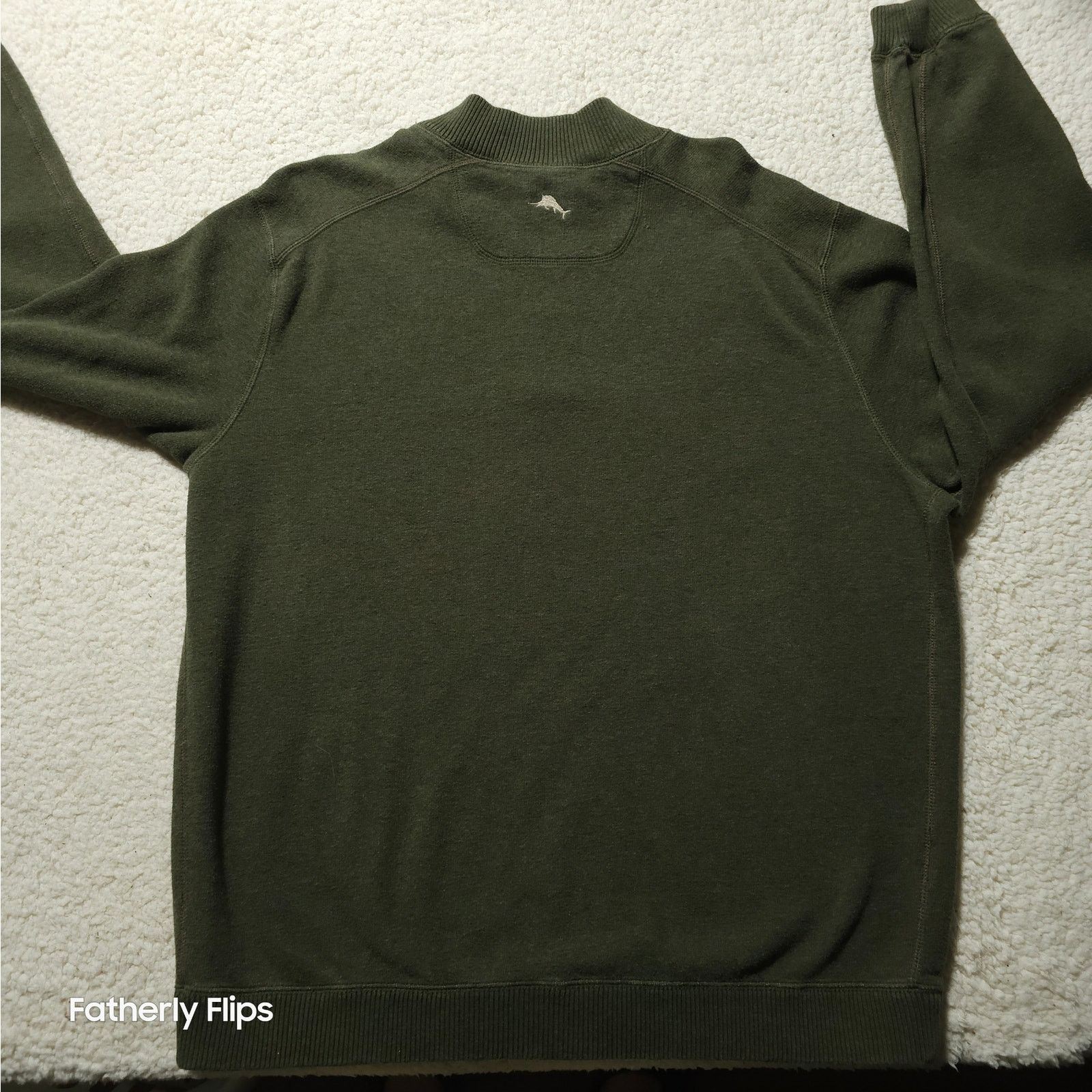 Tommy Bahama Tommy Bahama XL Ribbed Quarter Zip Olive Green Sweater Size US XL / EU 56 / 4 - 10 Thumbnail