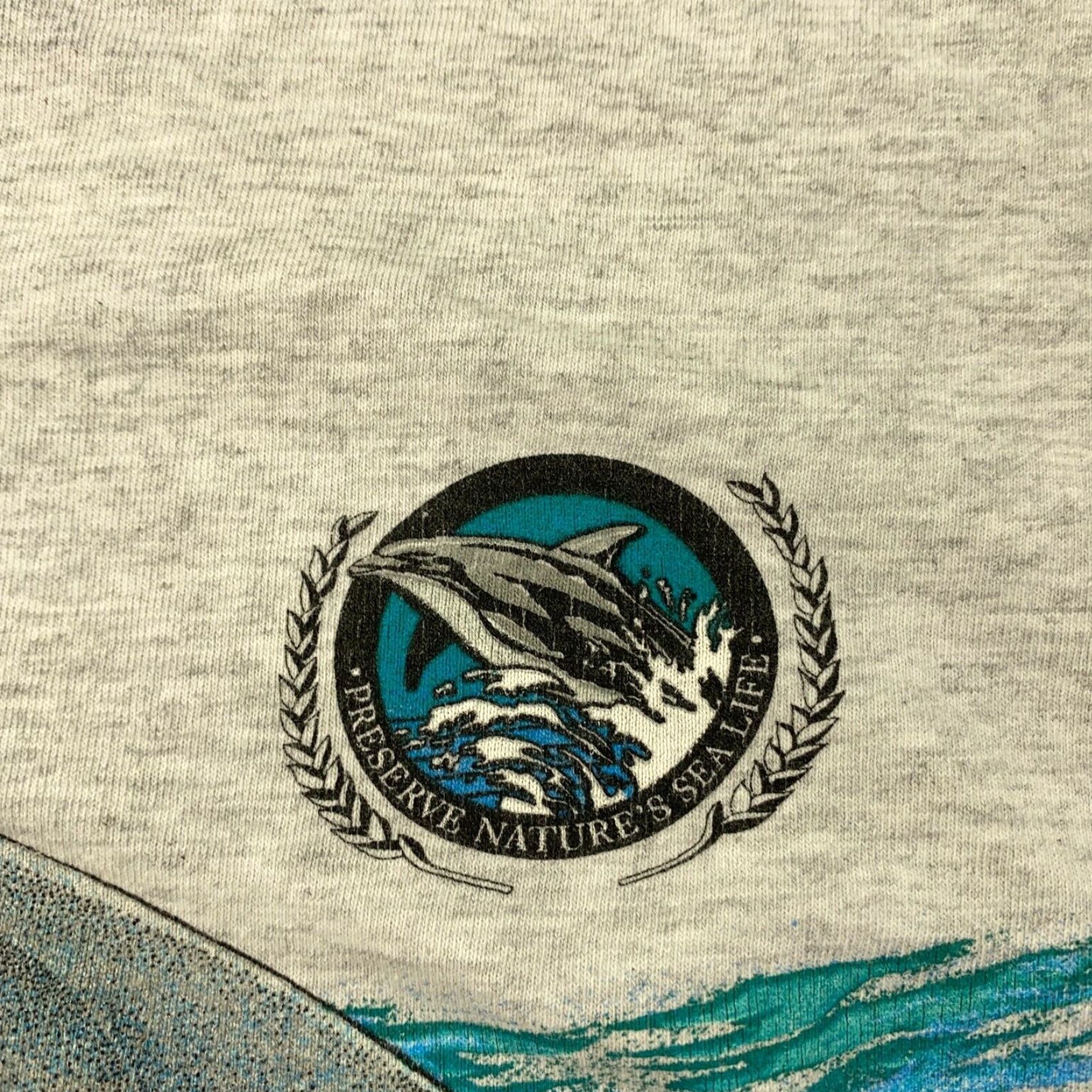 Vintage VINTAGE Sansegal Mens XL T-Shirt Short Sleeve Gray Nautical Ocean Sea Life 90s Made in USA Size US XL / EU 56 / 4 - 3 Thumbnail