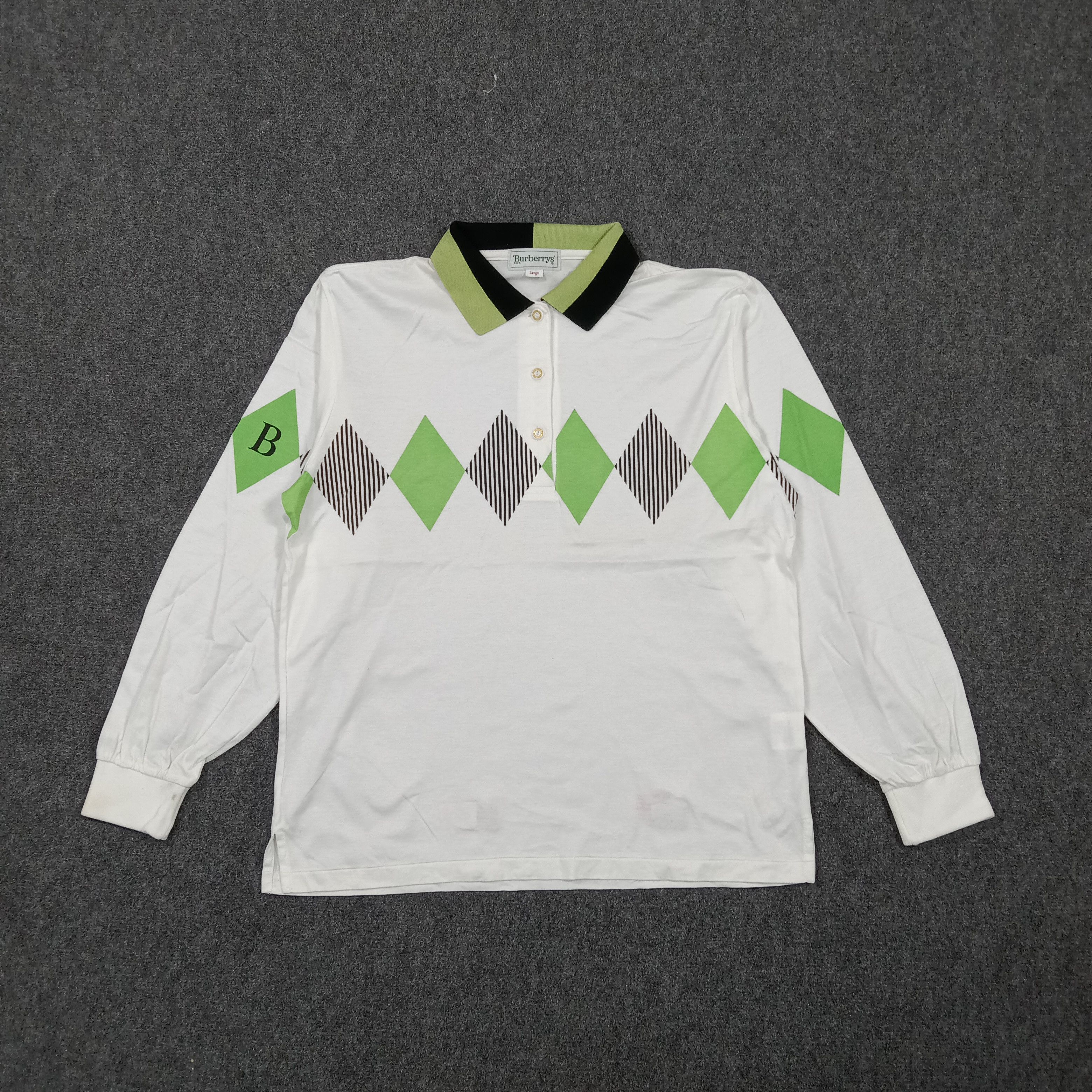 Burberry VINTAGE 90s Burberry's Long Sleeve Polos C276N72 Size US M / EU 48-50 / 2 - 1 Thumbnail