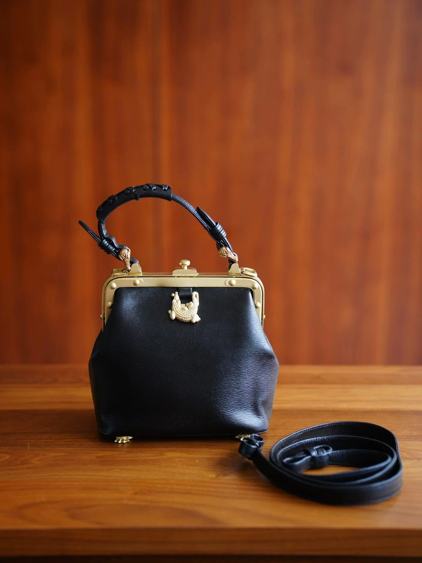 Other Barry Kieselstein-cord Vtg Black & Gold Croc Mini 2way Size ONE SIZE - 1 Thumbnail