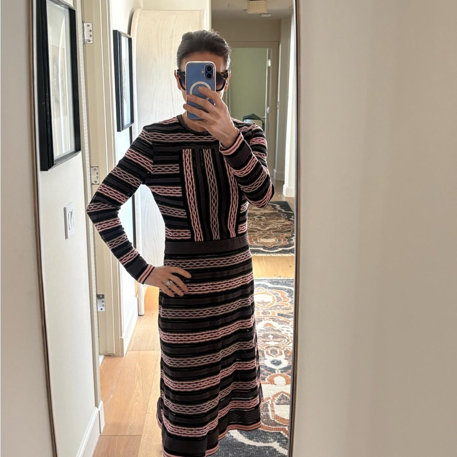 Missoni M Missoni Signature Knit Long Sleeve A-Line Dress Size M / US 6-8 / IT 42-44 - 5 Thumbnail