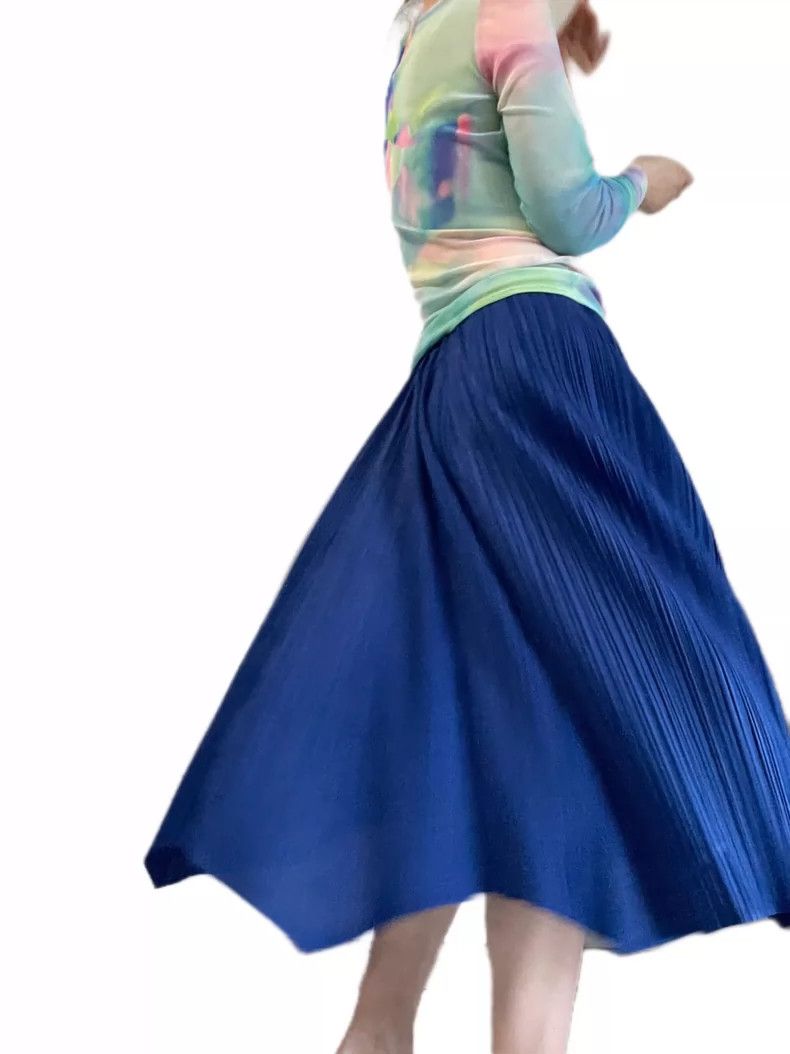 Issey Miyake Issey Miyake size:2 Blue petal-shaped skirt skirt Size 23" - 2 Thumbnail