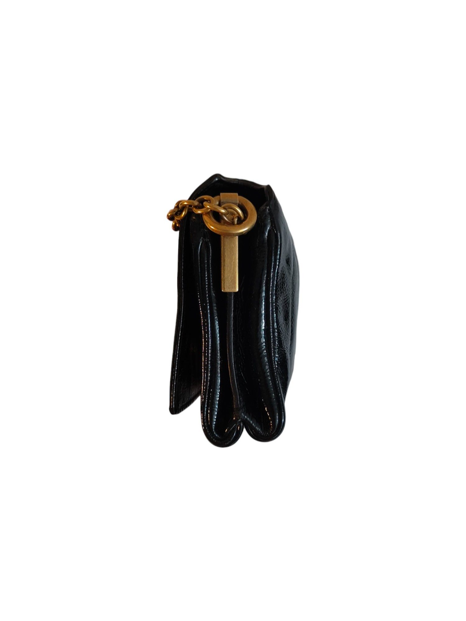 Yves Saint Laurent Black Patent Mini Shoulder Bag With Gold Chain Strap Size ONE SIZE - 5 Thumbnail