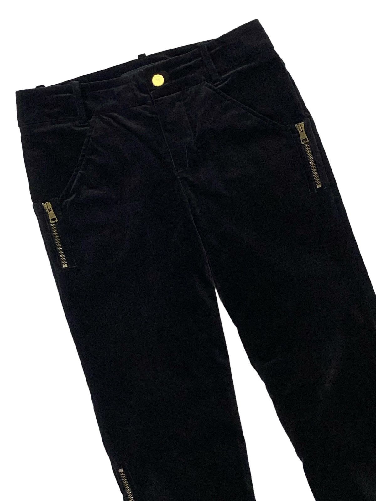 Gucci Gucci Velvet GG Interlock Logo Side Pocket Zip Flare Pants Size 26" / US 2 / IT 38 - 22 Thumbnail
