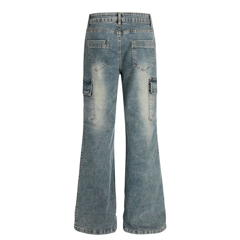 Vintage Distressed washed multi-pocket patchwork flared jeans Size US 32 / EU 48 - 2 Thumbnail
