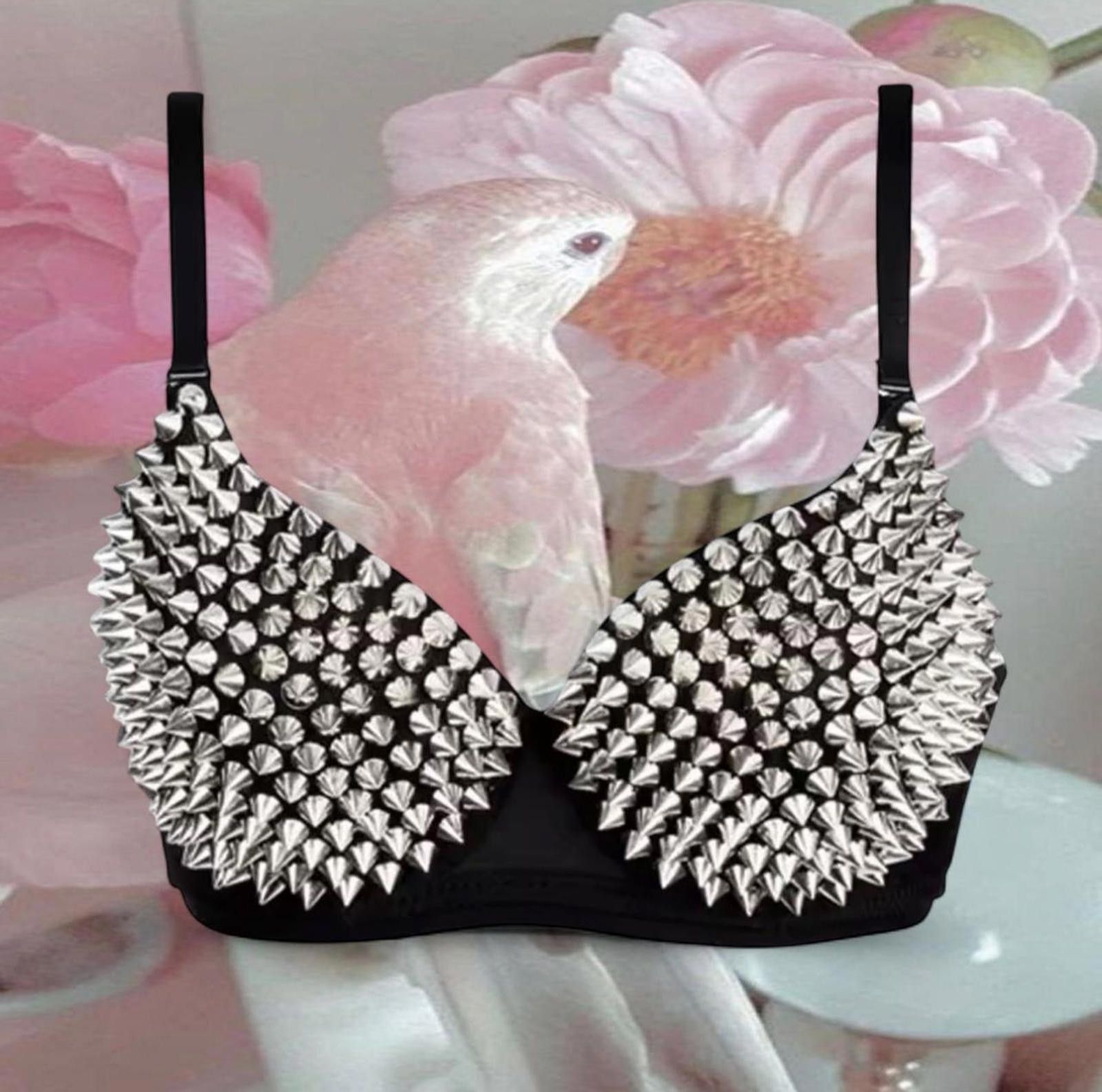 Other Black bra with dark silver spikes Size ONE SIZE - 1 Preview