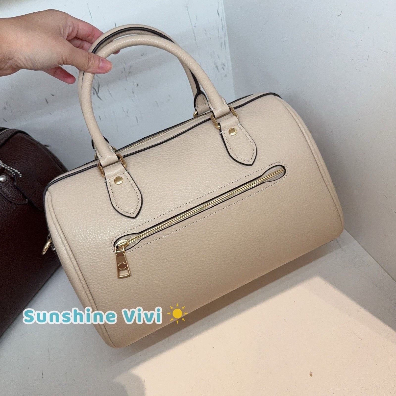 Coach NWT Coach Rowan Satchel CV962 Pebbled Leather Ivory Size ONE SIZE - 3 Thumbnail