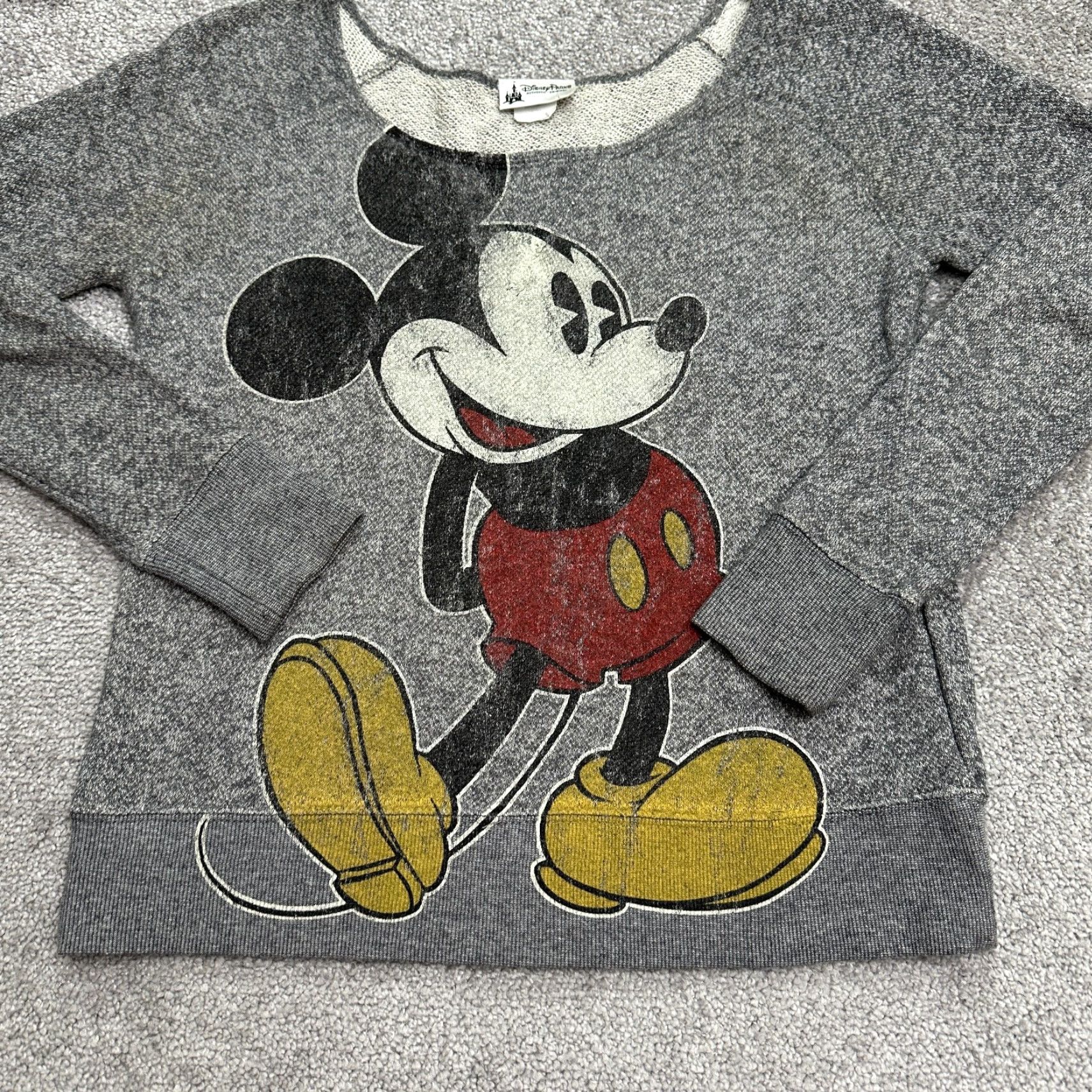 Disney Disney Parks Authentic Sweatshirt Women XS Gray Mickey Mouse Raglan Sleeve Pullover Graphic Print 90s Cartoon Womens Size XS / US 0-2 / IT 36-38 - 3 Thumbnail