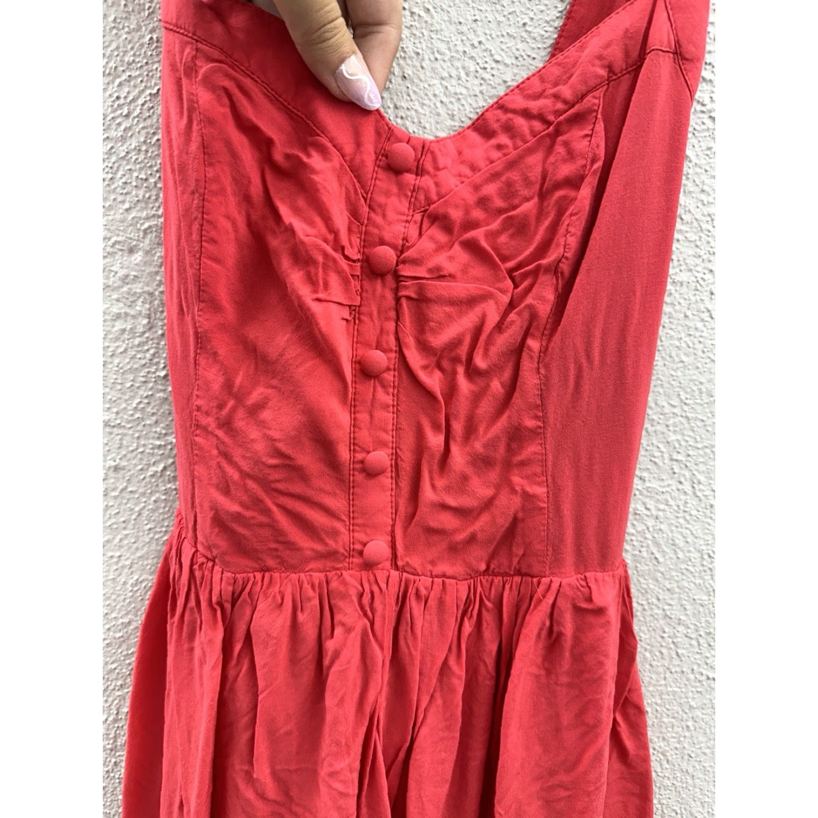 Forever 21 Forever 21 Womens Dress Size Medium Red Sleeveless Sun Dress Cross Back Straps Size M / US 6-8 / IT 42-44 - 2 Thumbnail