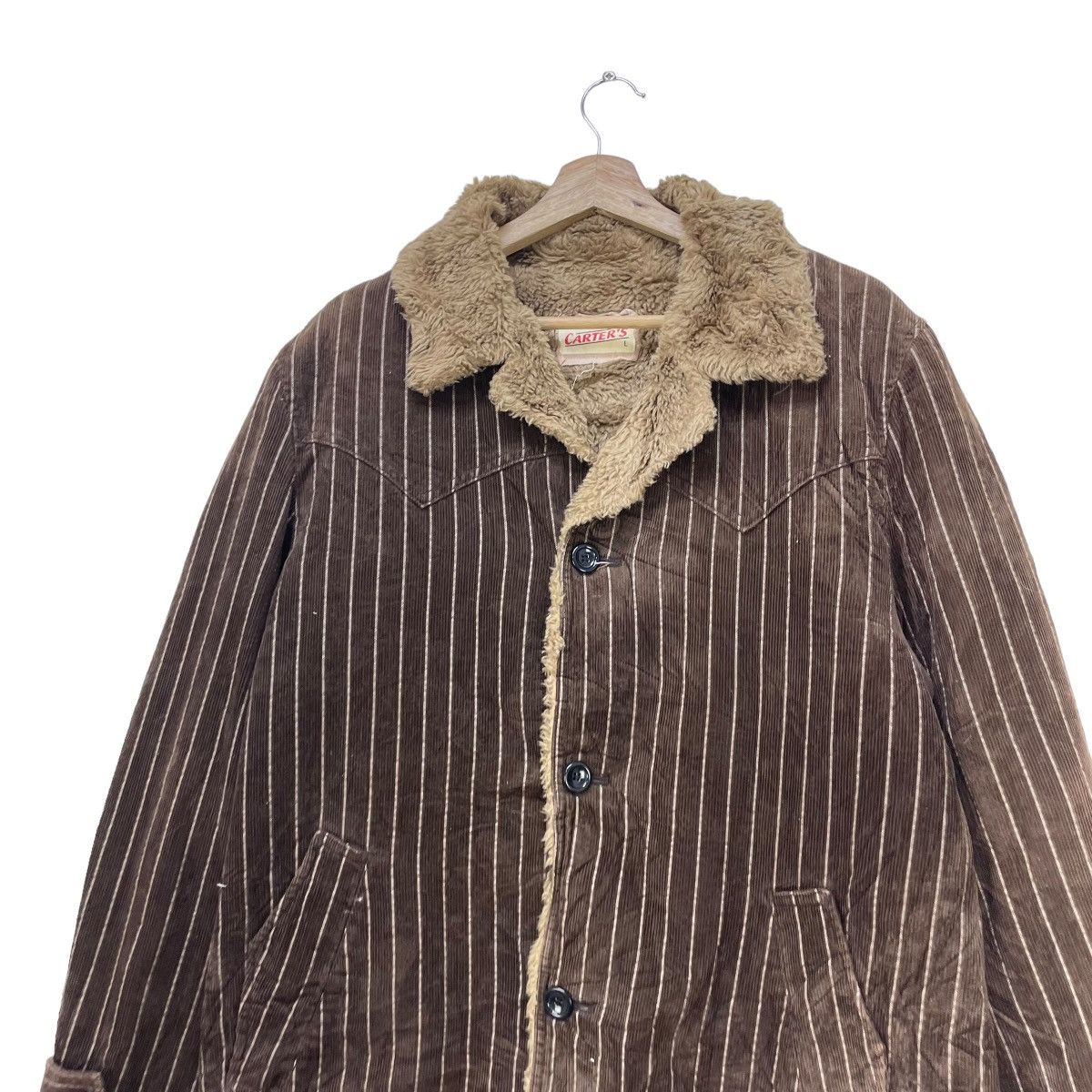 Rockmount Ranch Wear Carters Corduroy Shearling Jacket Western Stripe Jacket Size US L / EU 52-54 / 3 - 6 Thumbnail