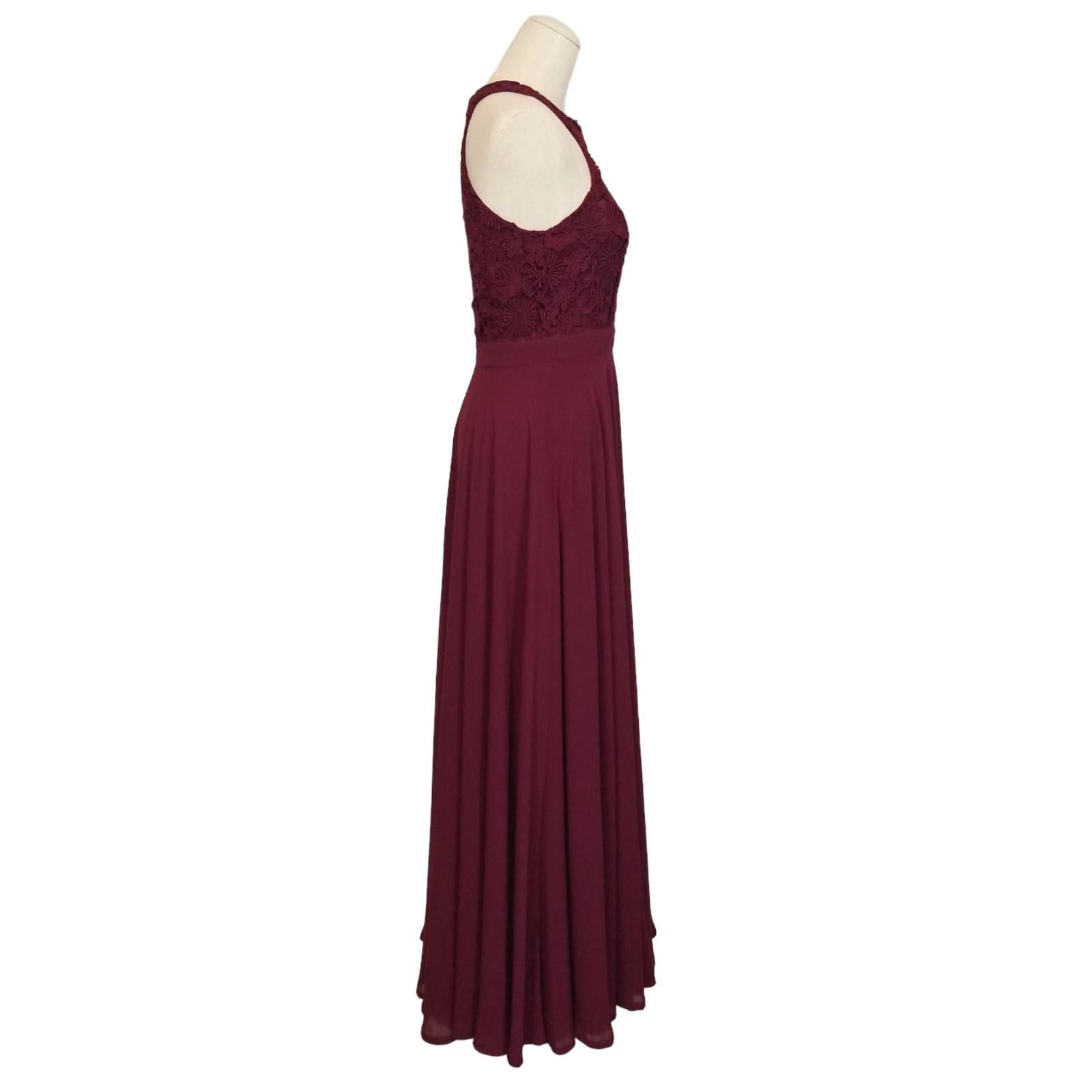 Lulus Lulu's Picture Perfect Lace Maxi Dress Burgundy Red Sz Small Size S / US 4 / IT 40 - 6 Thumbnail