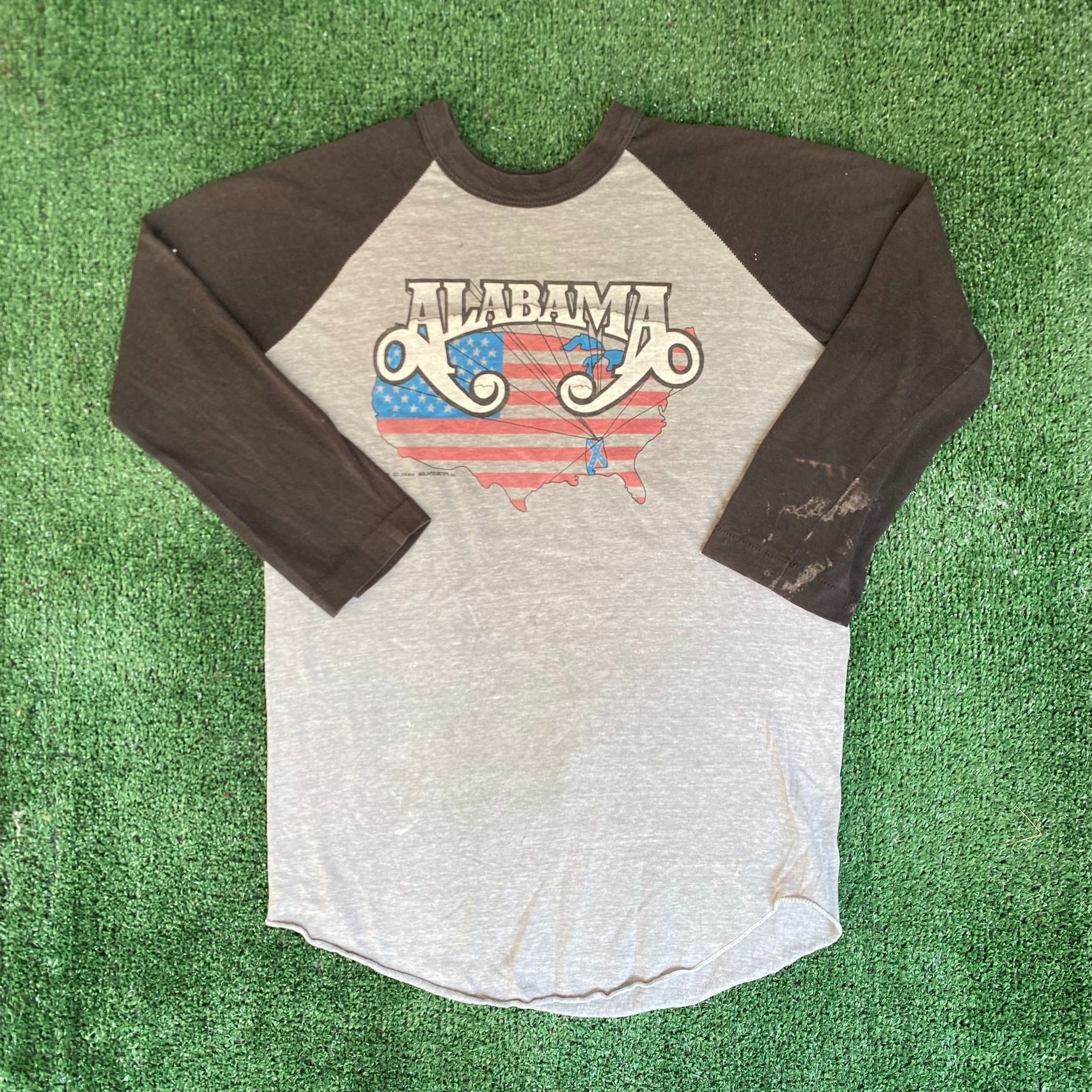 Vintage 80s Alabama Band Shirt Mountain Music Tour Rock Tee