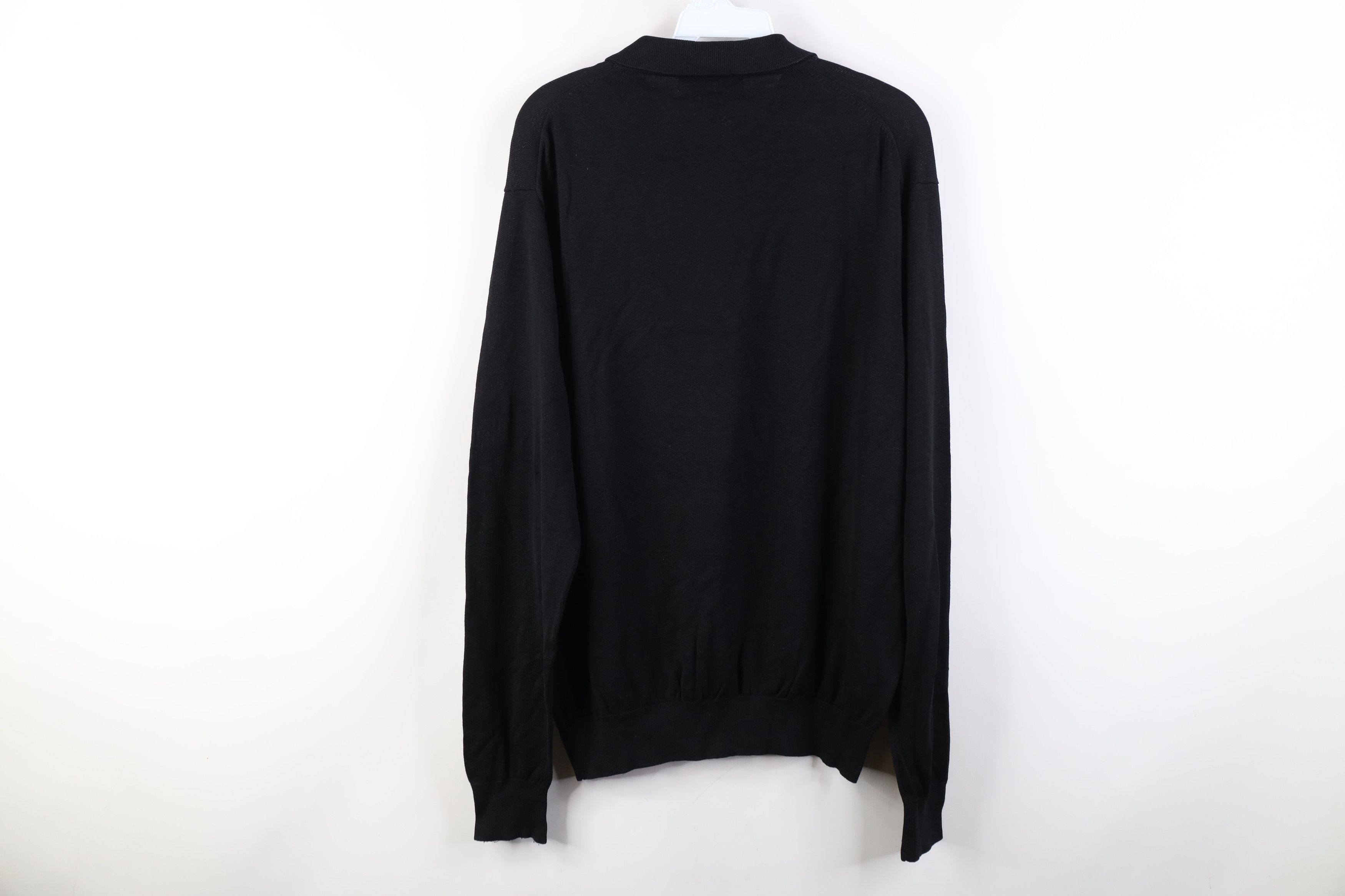 Vintage Vintage 90s Streetwear Silk Knit Collared Sweater Black Size US L / EU 52-54 / 3 - 11 Thumbnail
