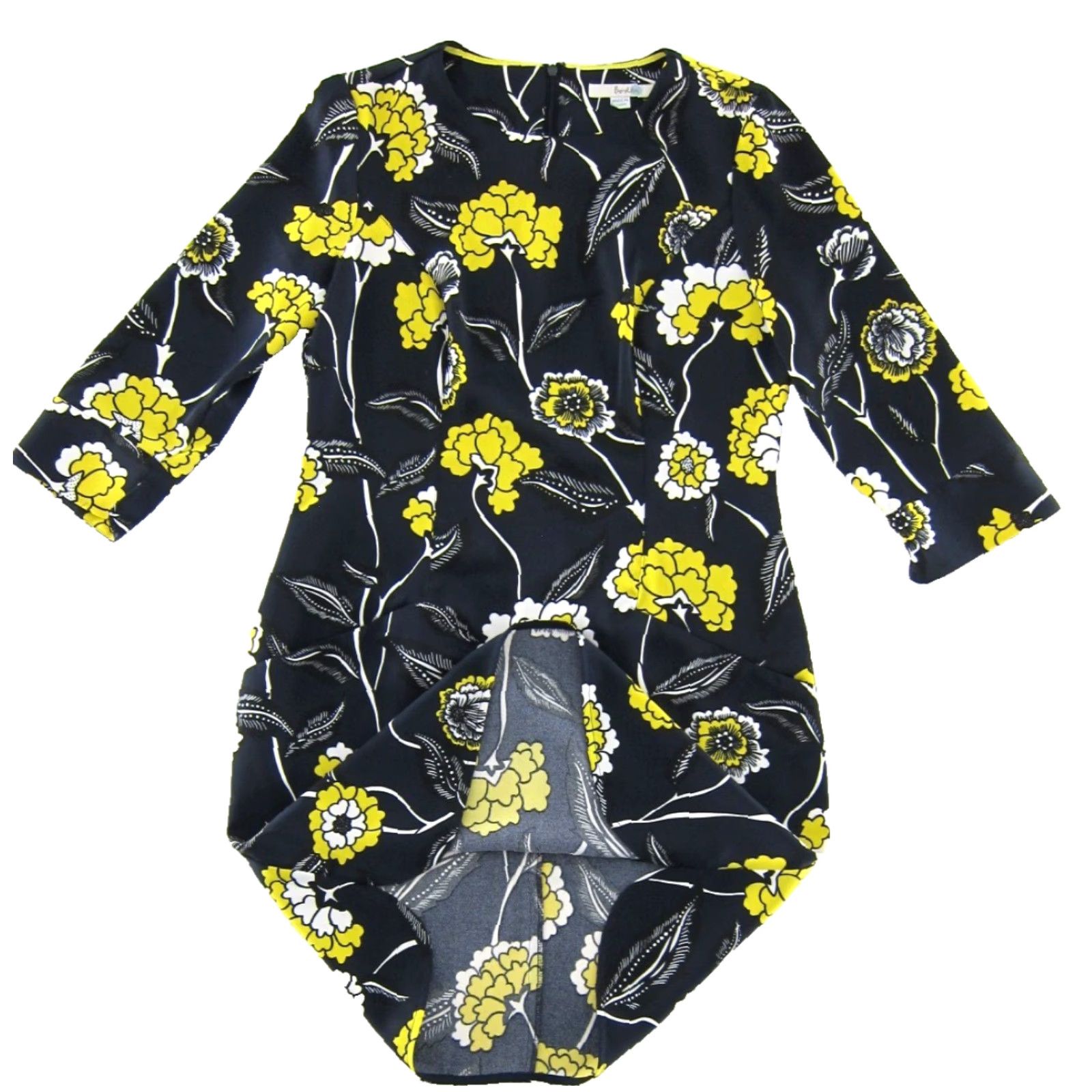 Boden Boden Shirt Dress 3/4 Sleeve Pockets Floral Knee Length Blue White Yellow 6R Size M / US 6-8 / IT 42-44 - 5 Thumbnail