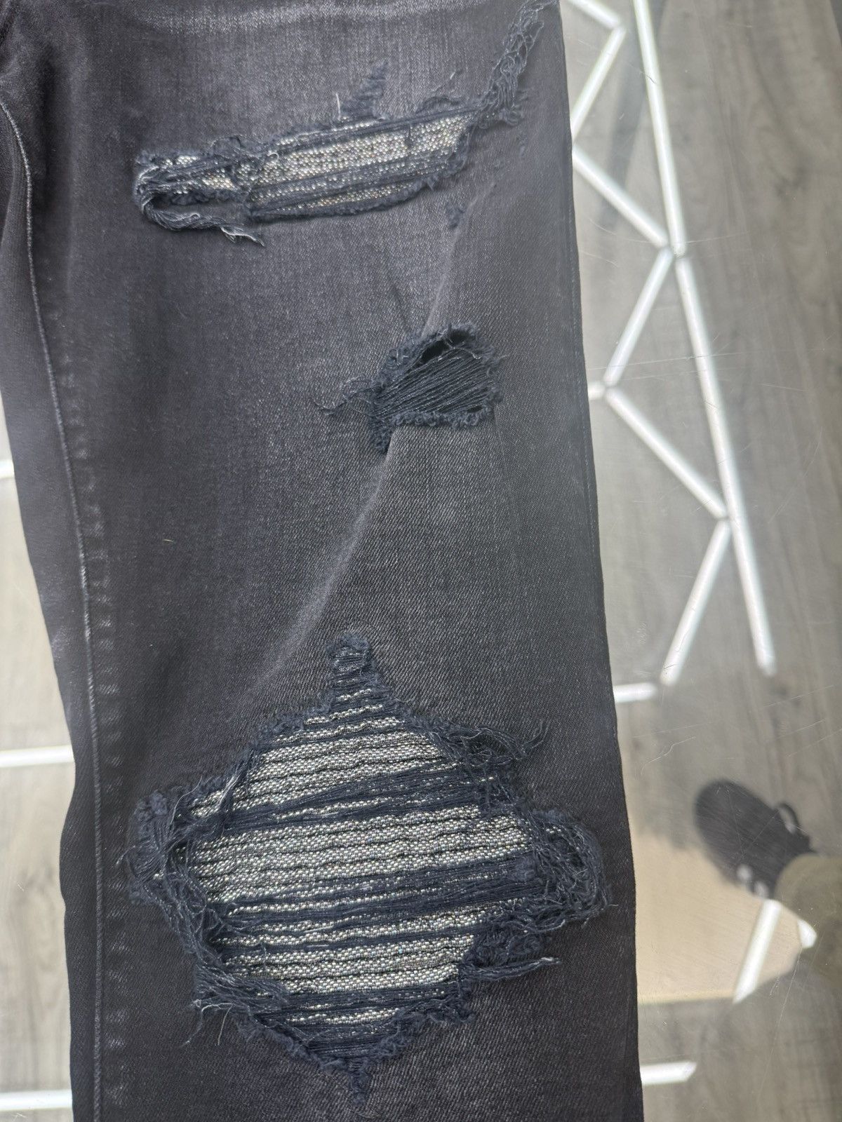 Amiri Amiri MX1 - Glitter Patched (Black) Size US 36 / EU 52 - 2 Thumbnail