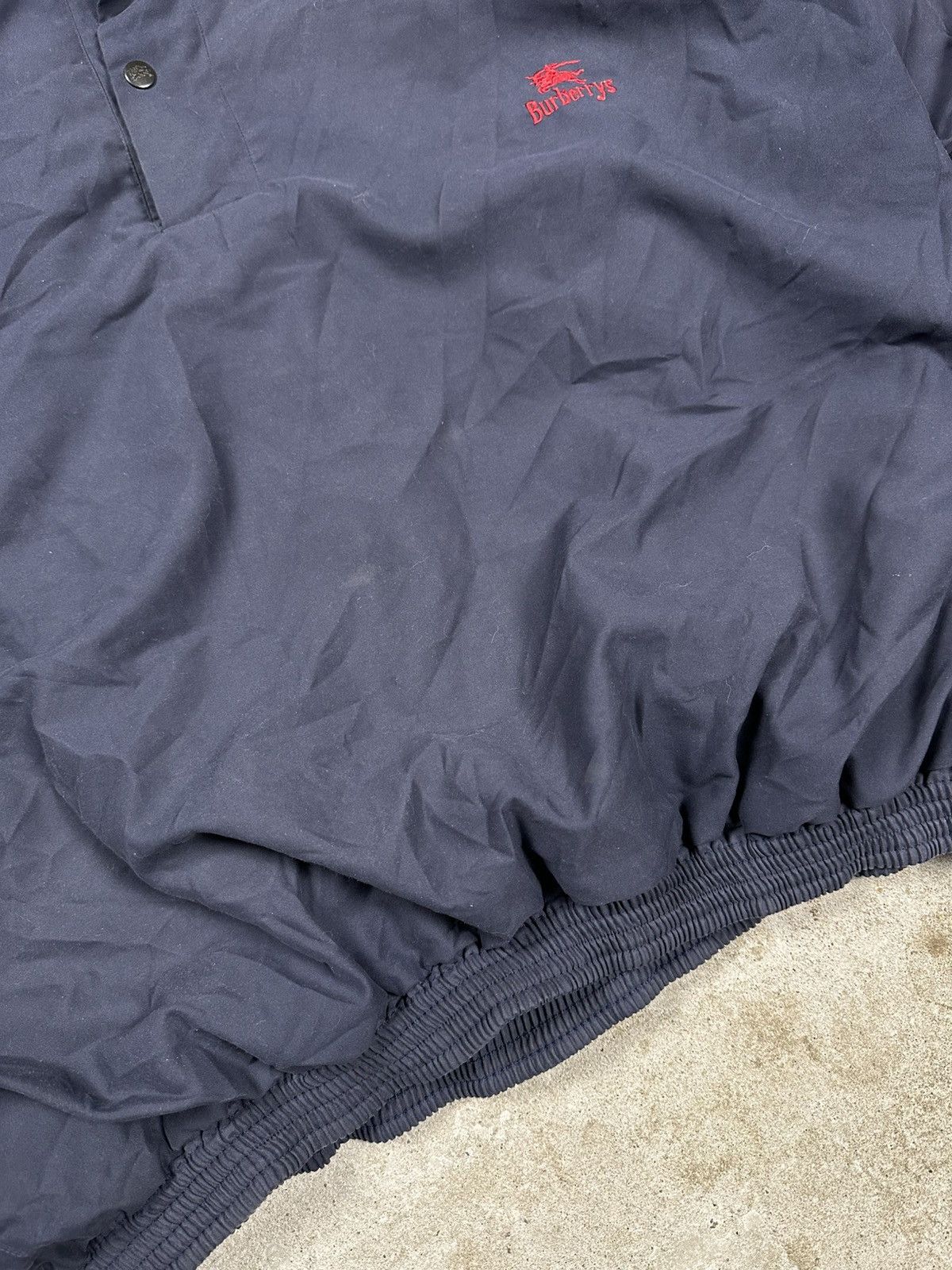 Burberry Vintage 90s Burberry’s Navy Track Jacket Half Button Logo Size US XL / EU 56 / 4 - 4 Thumbnail