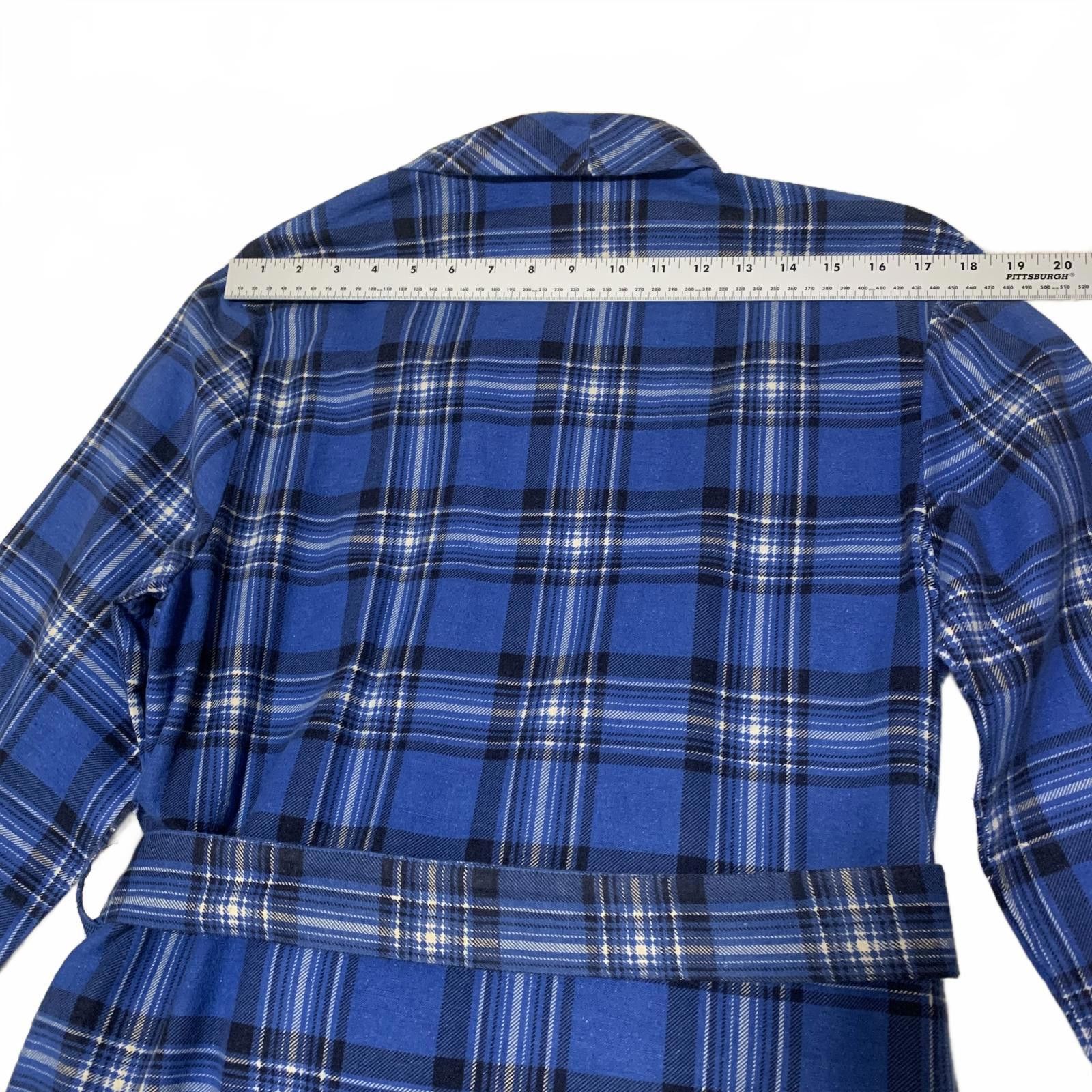 Other VTG 90s Harecourt Men's M Blue Plaid Cotton Robe with Belt Size ONE SIZE - 11 Thumbnail