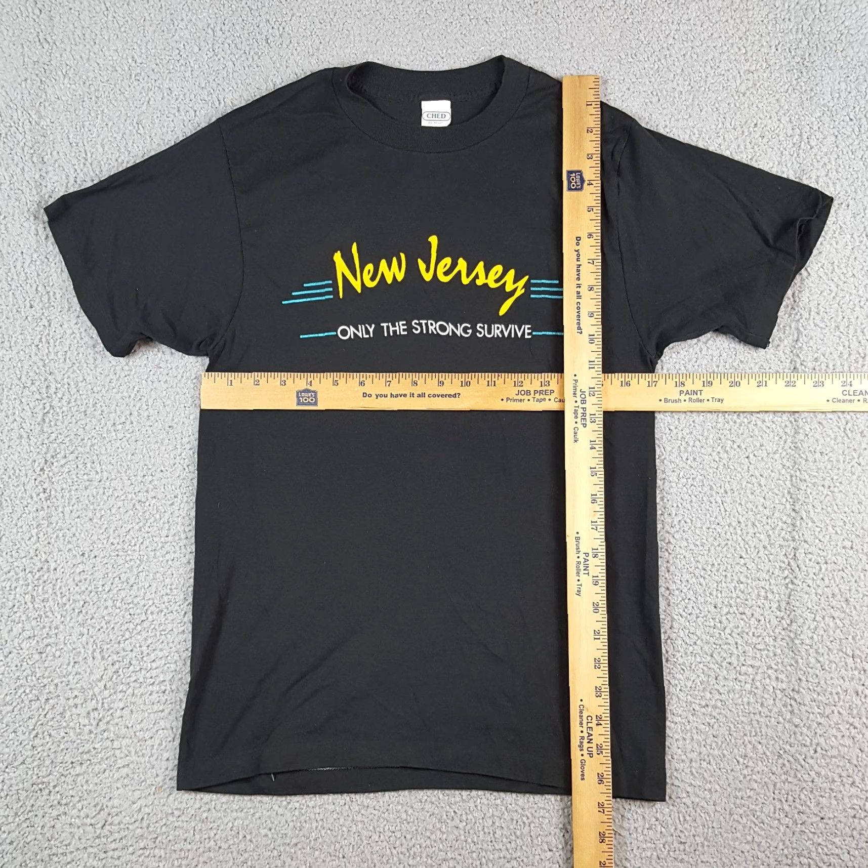 Anvil VINTAGE New Jersey Only The Strong Survive 80s Funny City Black T Shirt XS Mens Anvil Cotton Short Sleeve Crew Neck T-Shirt Size US XS / EU 42 / 0 - 7 Thumbnail