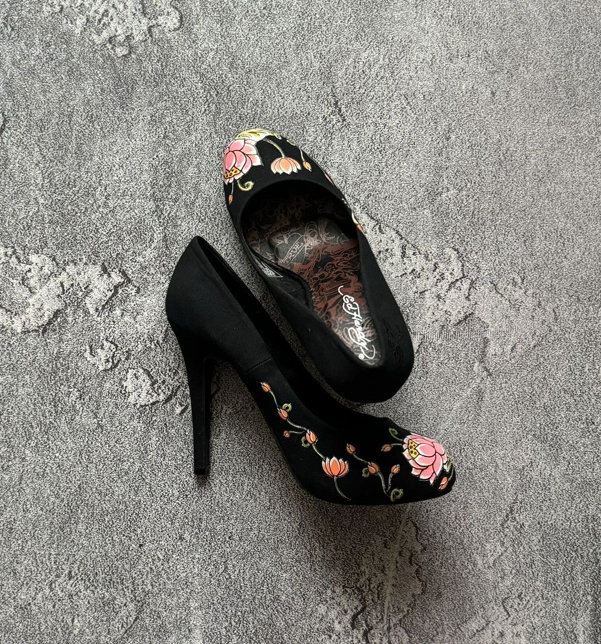 Ed Hardy × Japanese Brand Ed Hardy US7 UK4.5 EUR38 all printed heels boots shoes Size US 7 / IT 37 - 1 Thumbnail