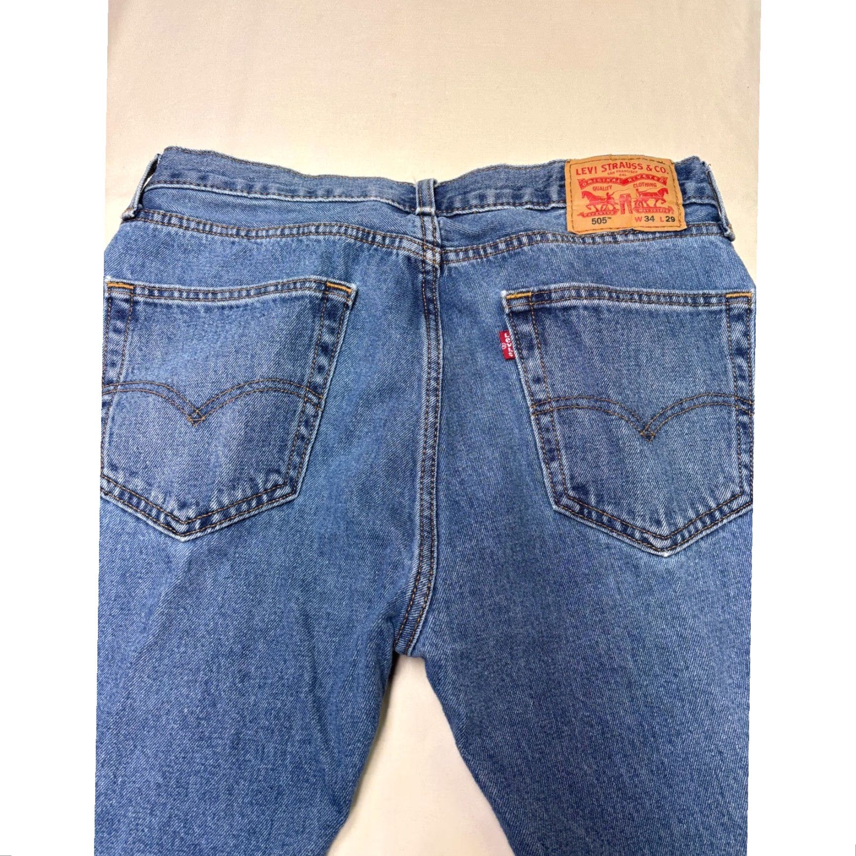Levi's Levi's 505 Regular Fit Straight Leg Jeans Medium Wash Mens W34 L29 Size US 34 / EU 50 - 6 Thumbnail