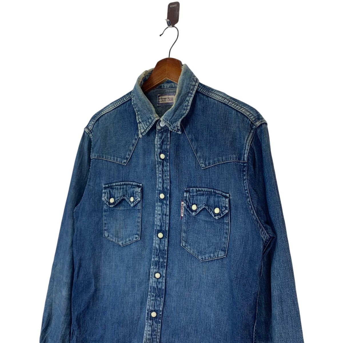 Blue Blue Japan × Indigo × Japanese Brand Vintage Blue Blue Japan Western Denim Snap Button Shirt Size US M / EU 48-50 / 2 - 3 Thumbnail
