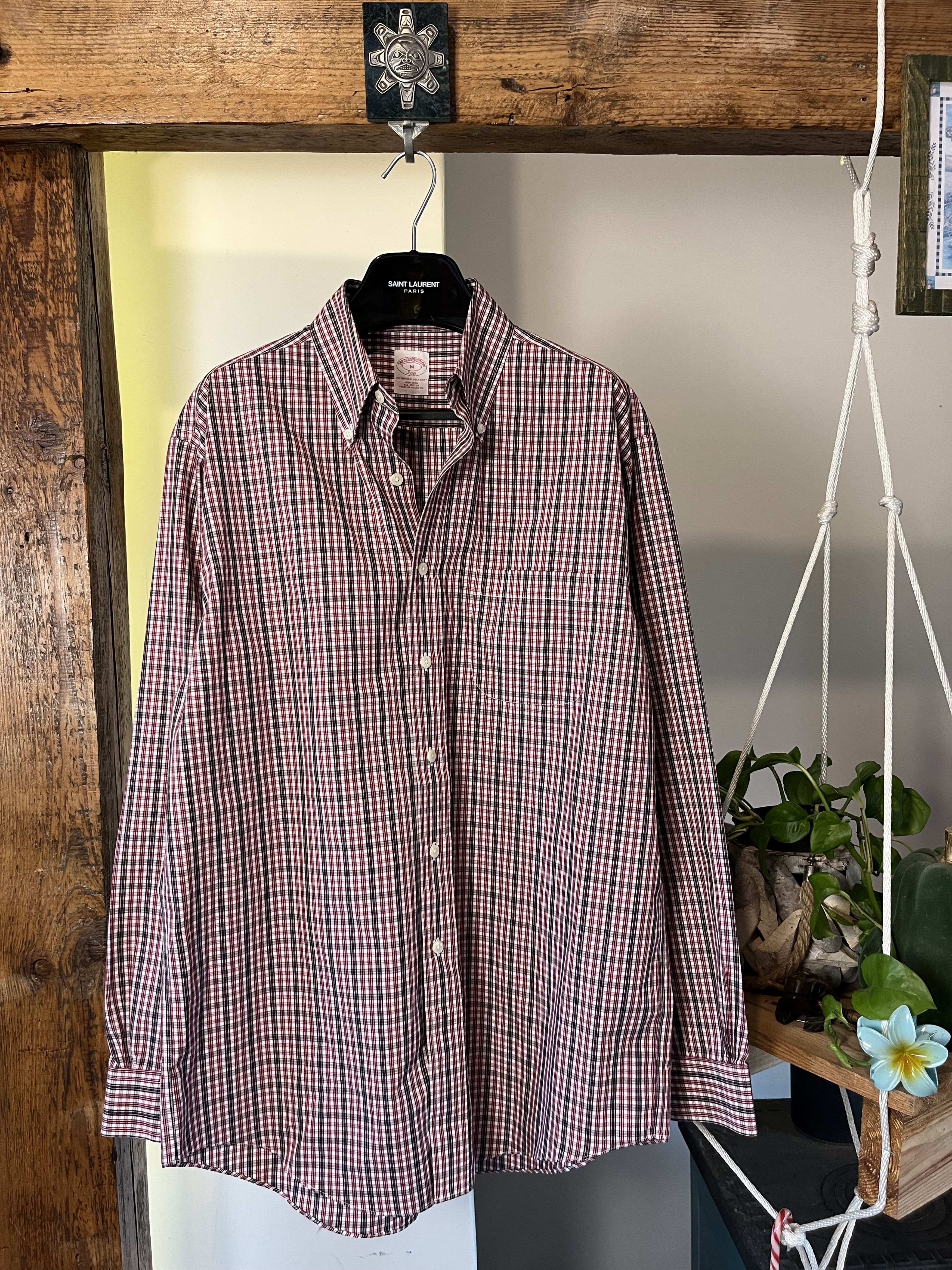 Brooks Brothers × Vintage Vintage 90s Brooks Brothers Button Down Checked Cotton Shirt Size US M / EU 48-50 / 2 - 1 Thumbnail
